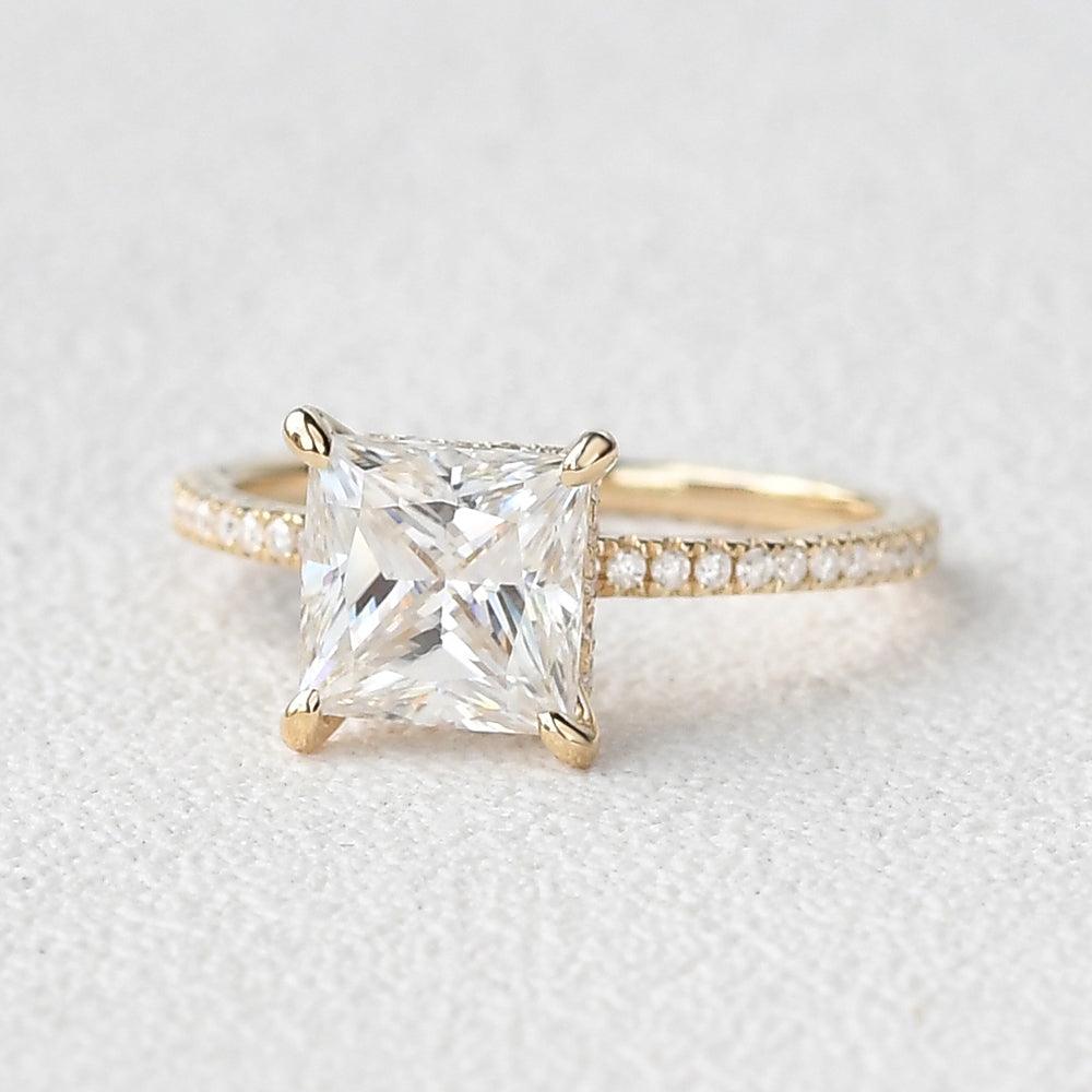Princess Cut Moissanite Engagement Ring - Felicegals