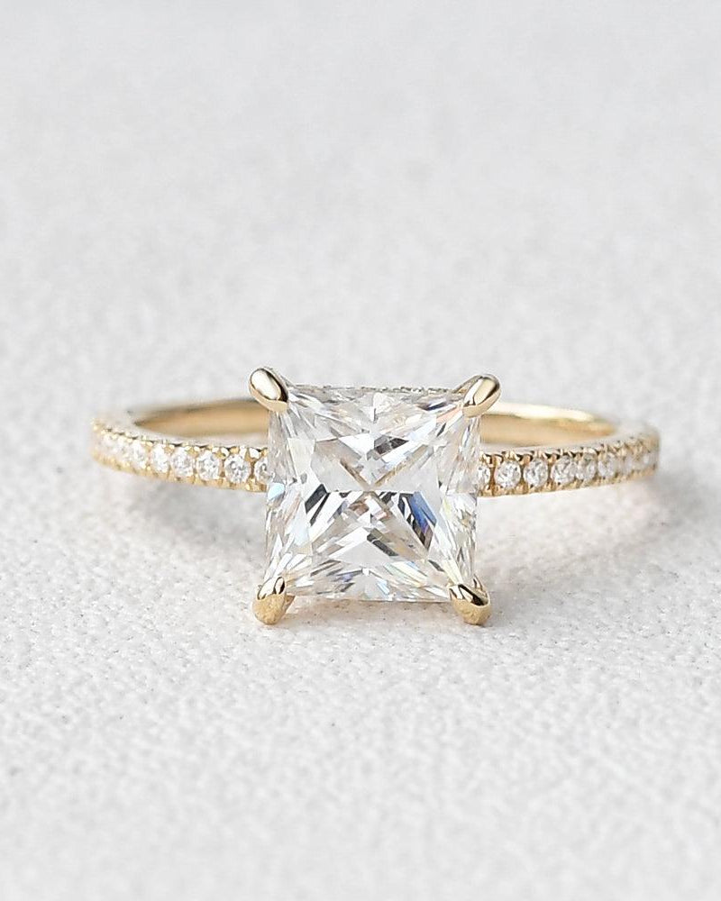 Princess Cut Moissanite Engagement Ring - Felicegals