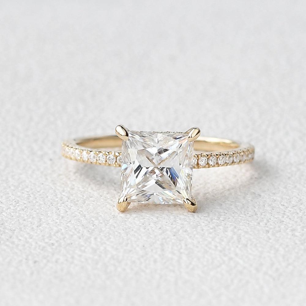 Princess Cut Moissanite Engagement Ring - Felicegals
