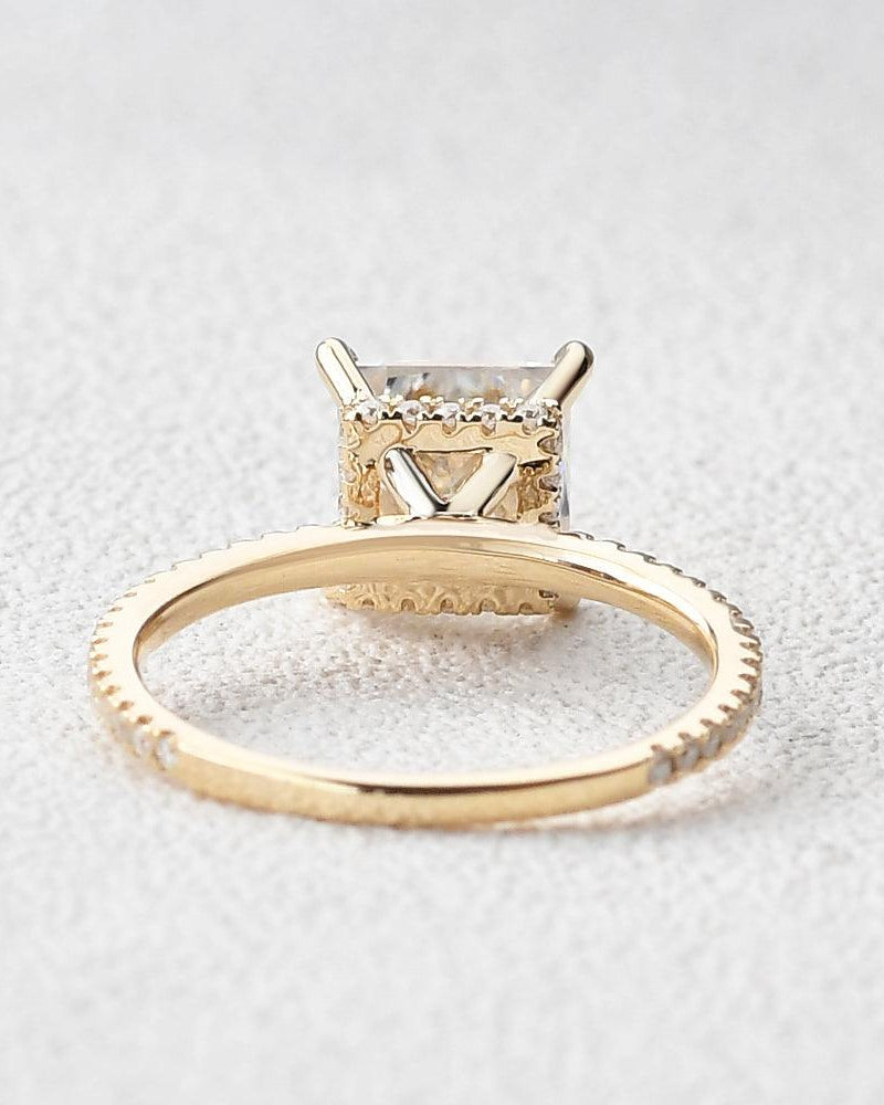 Princess Cut Moissanite Engagement Ring - Felicegals