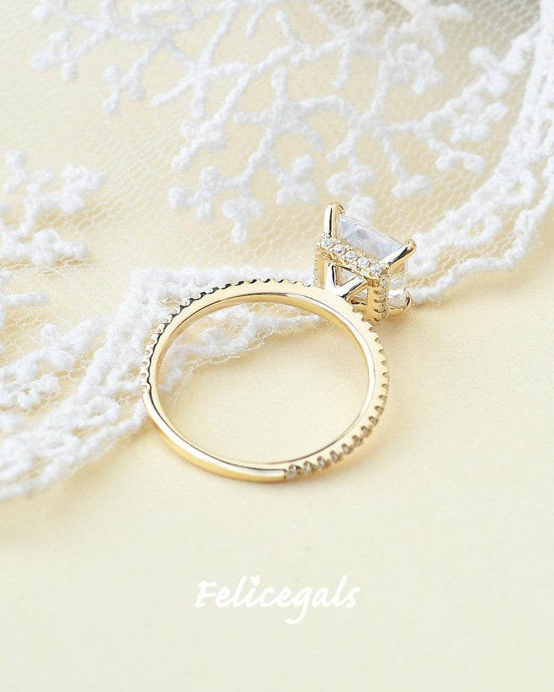 Princess Cut Moissanite Engagement Ring - Felicegals