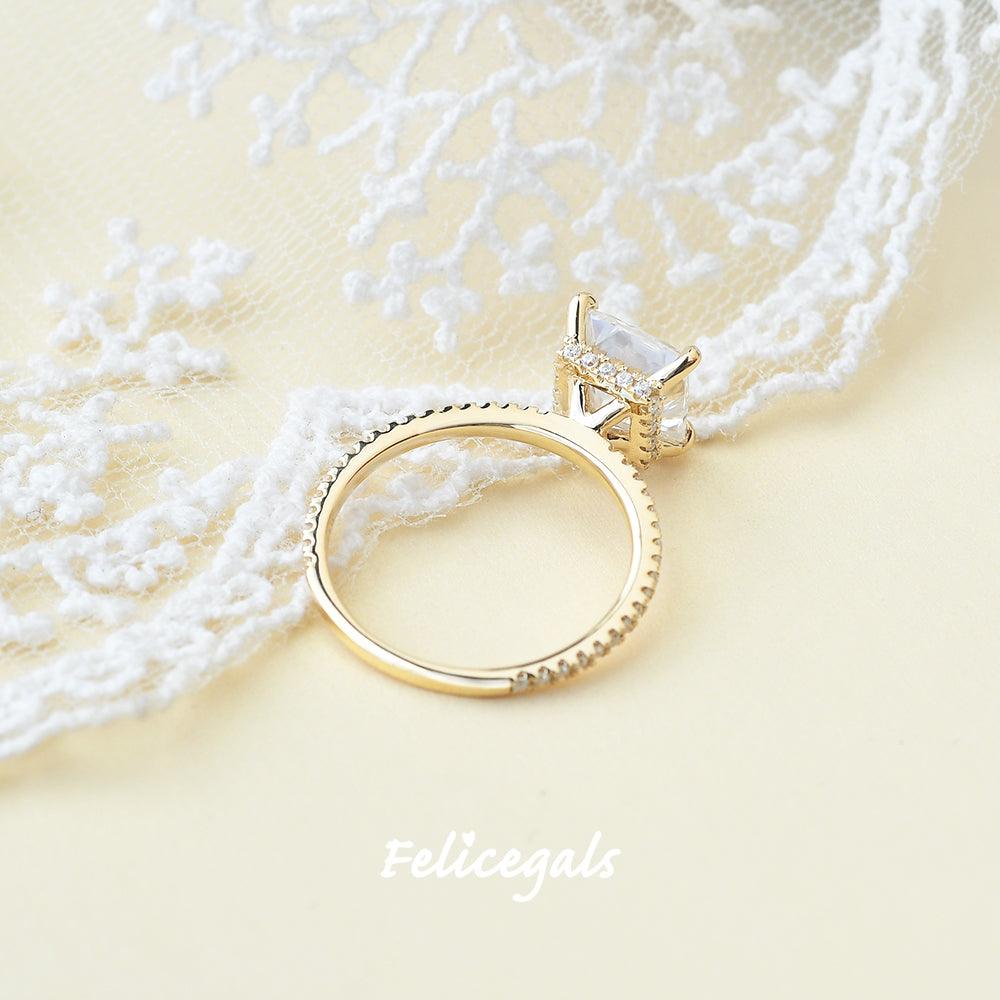 Princess Cut Moissanite Engagement Ring - Felicegals