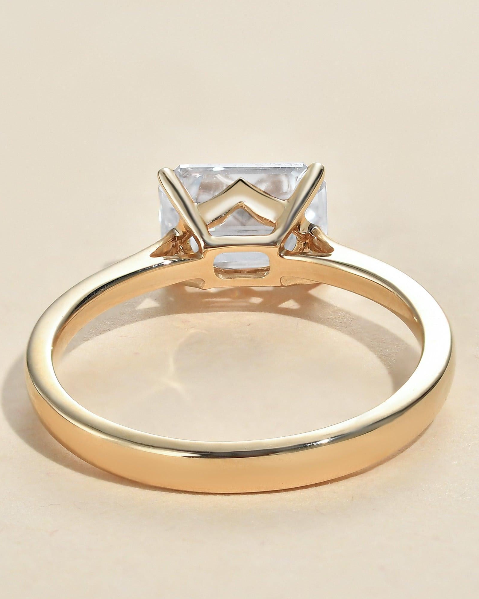 1.0ct Baguette Cut Moissanite Solitaire Ring - Felicegals 丨Wedding ring 丨Fashion ring 丨Diamond ring 丨Gemstone ring
