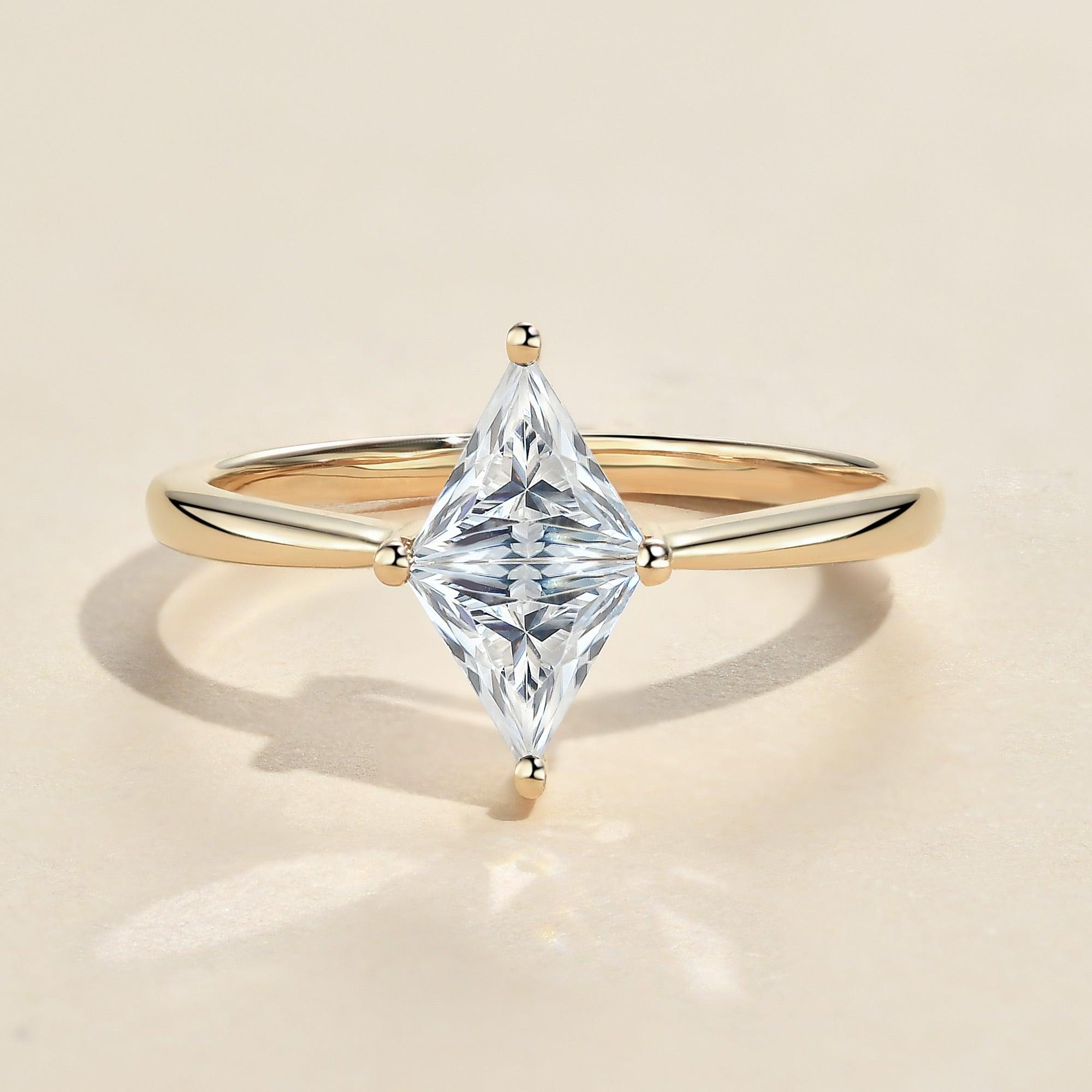 1.0ct Triangle Cut Moissanite Classic Solitaire Ring - Felicegals 丨Wedding ring 丨Fashion ring 丨Diamond ring 丨Gemstone ring