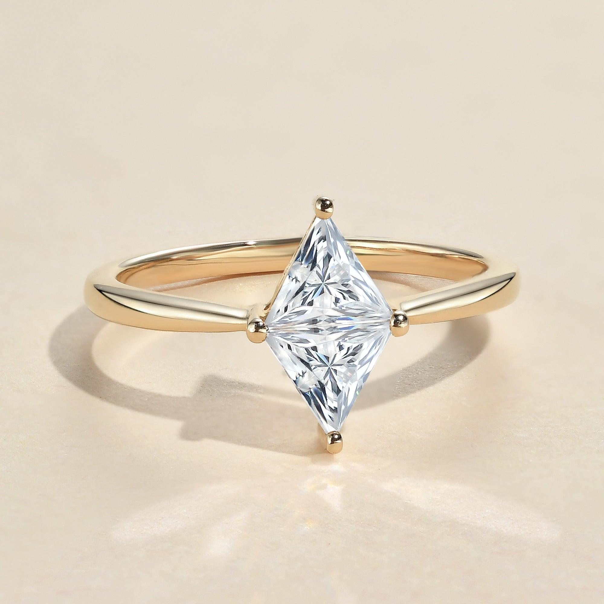1.0ct Triangle Cut Moissanite Classic Solitaire Ring - Felicegals 丨Wedding ring 丨Fashion ring 丨Diamond ring 丨Gemstone ring