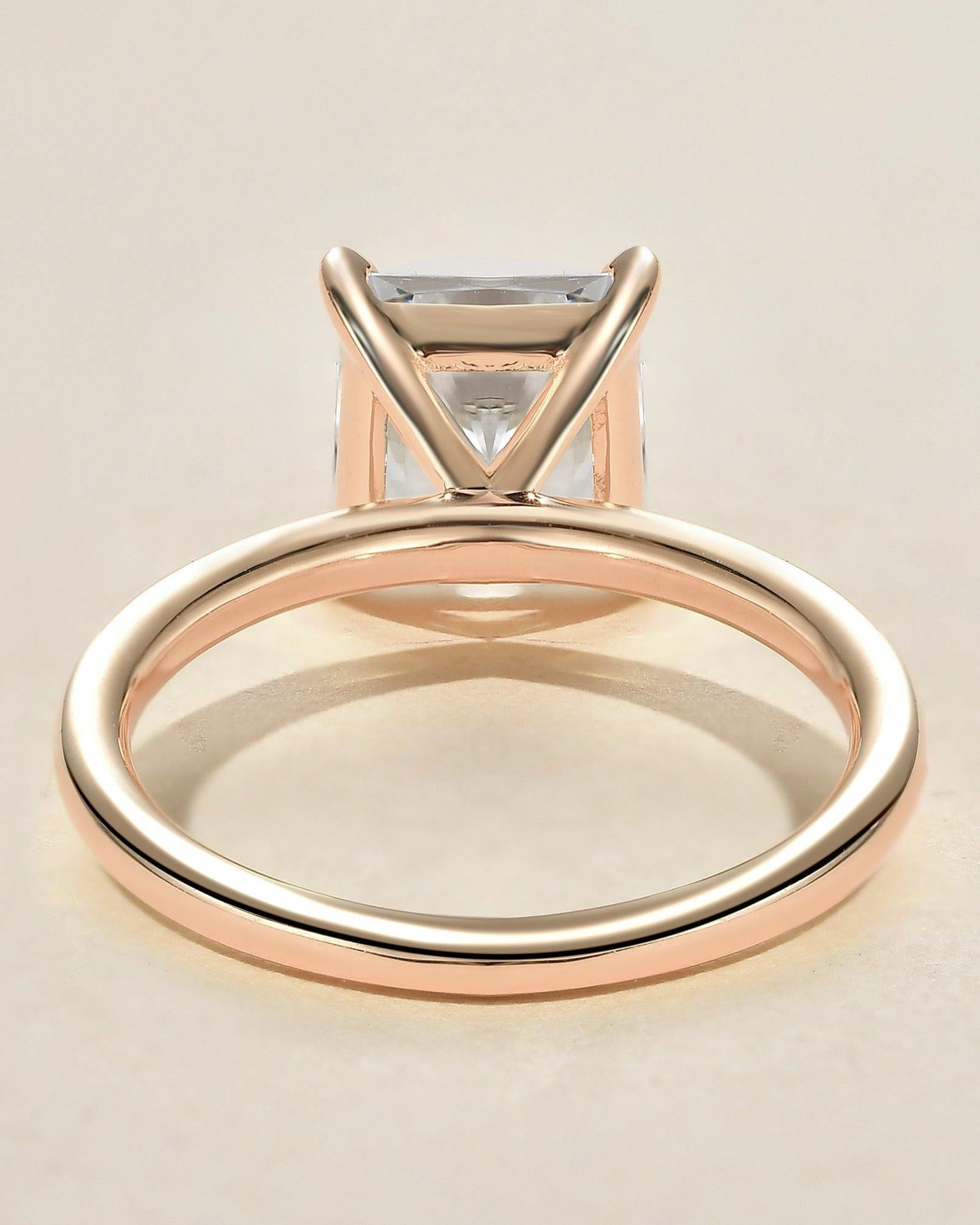 1.0ct Princess Cut Moissanite Classic Solitaire Ring - Felicegals 丨Wedding ring 丨Fashion ring 丨Diamond ring 丨Gemstone ring