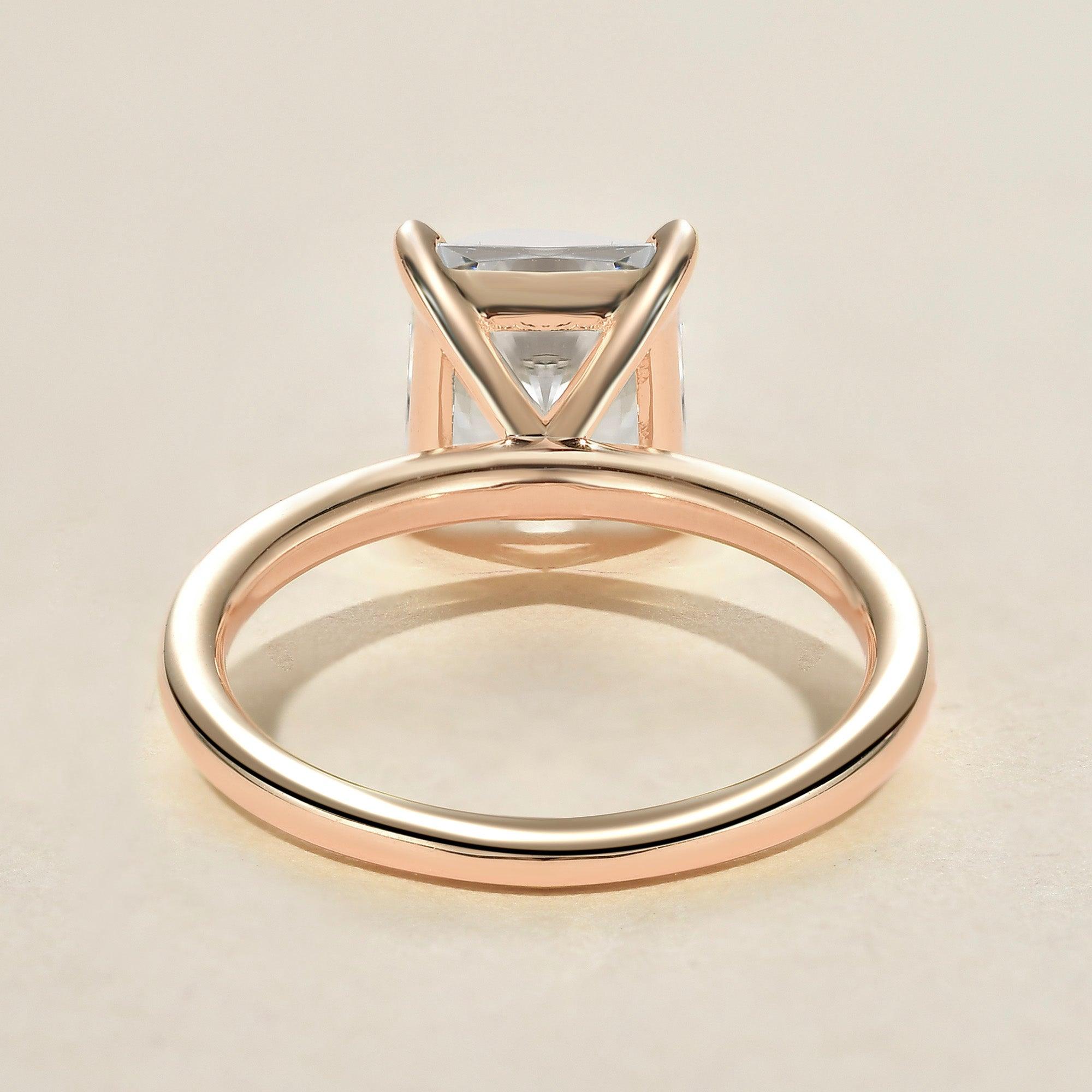 1.0ct Princess Cut Moissanite Classic Solitaire Ring - Felicegals 丨Wedding ring 丨Fashion ring 丨Diamond ring 丨Gemstone ring