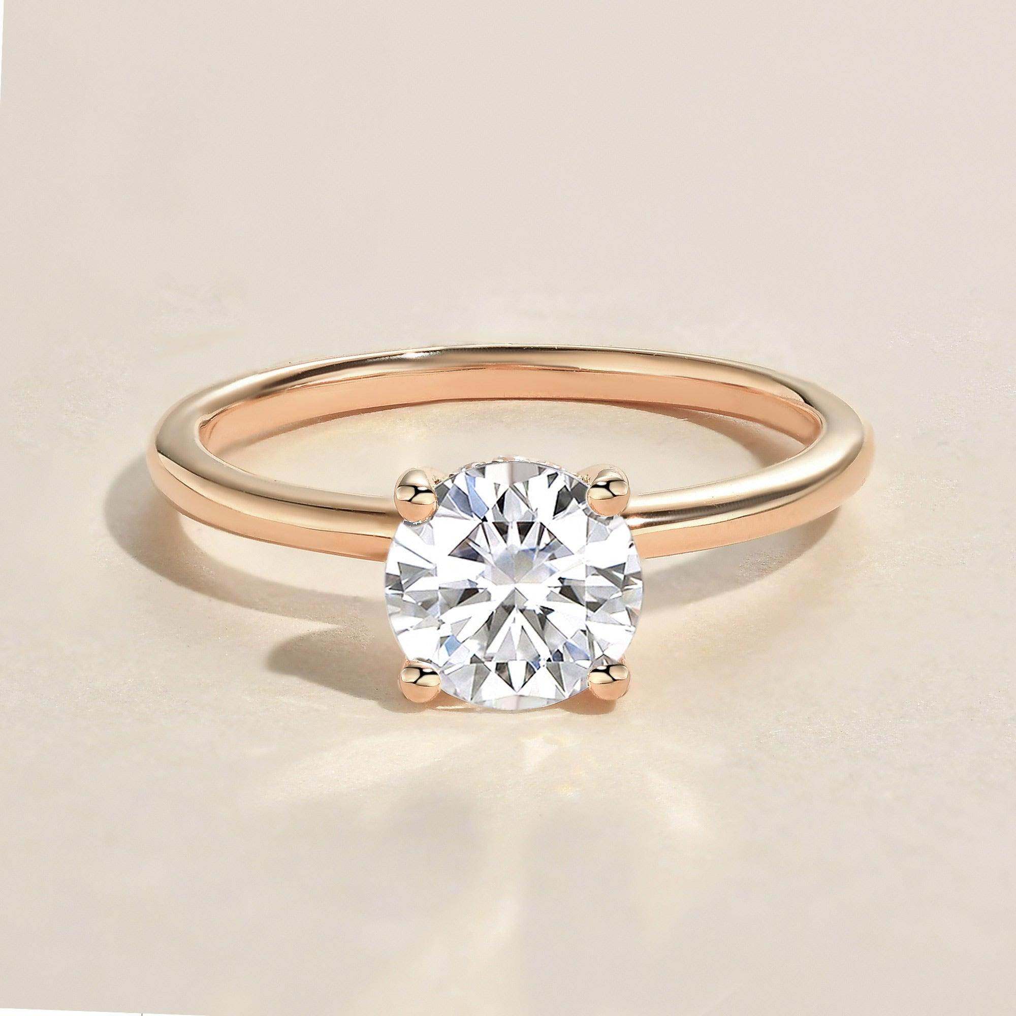 2.0ct Round Cut Moissanite Classic Solitaire Ring - Felicegals 丨Wedding ring 丨Fashion ring 丨Diamond ring 丨Gemstone ring