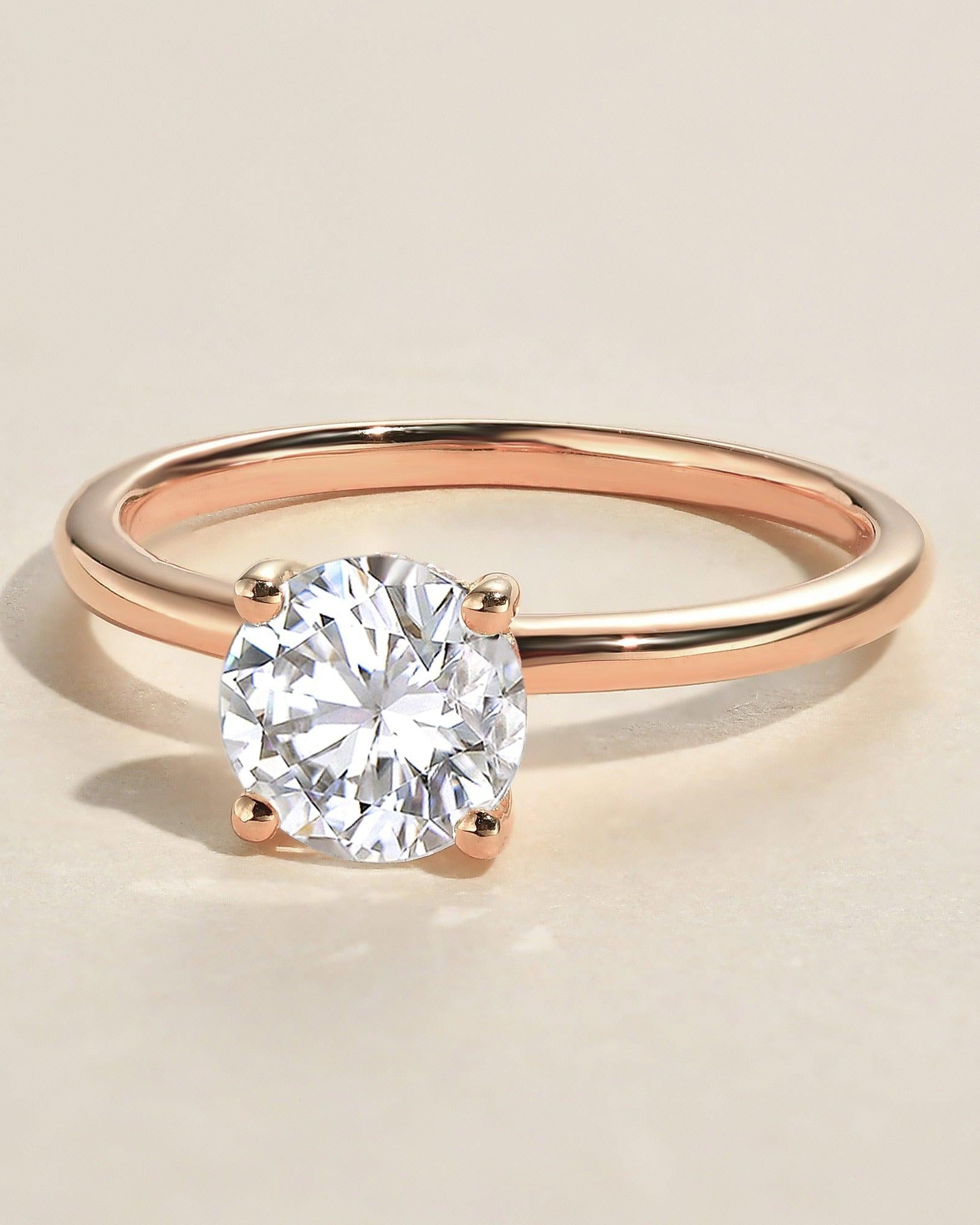 2.0ct Round Cut Moissanite Classic Solitaire Ring - Felicegals 丨Wedding ring 丨Fashion ring 丨Diamond ring 丨Gemstone ring
