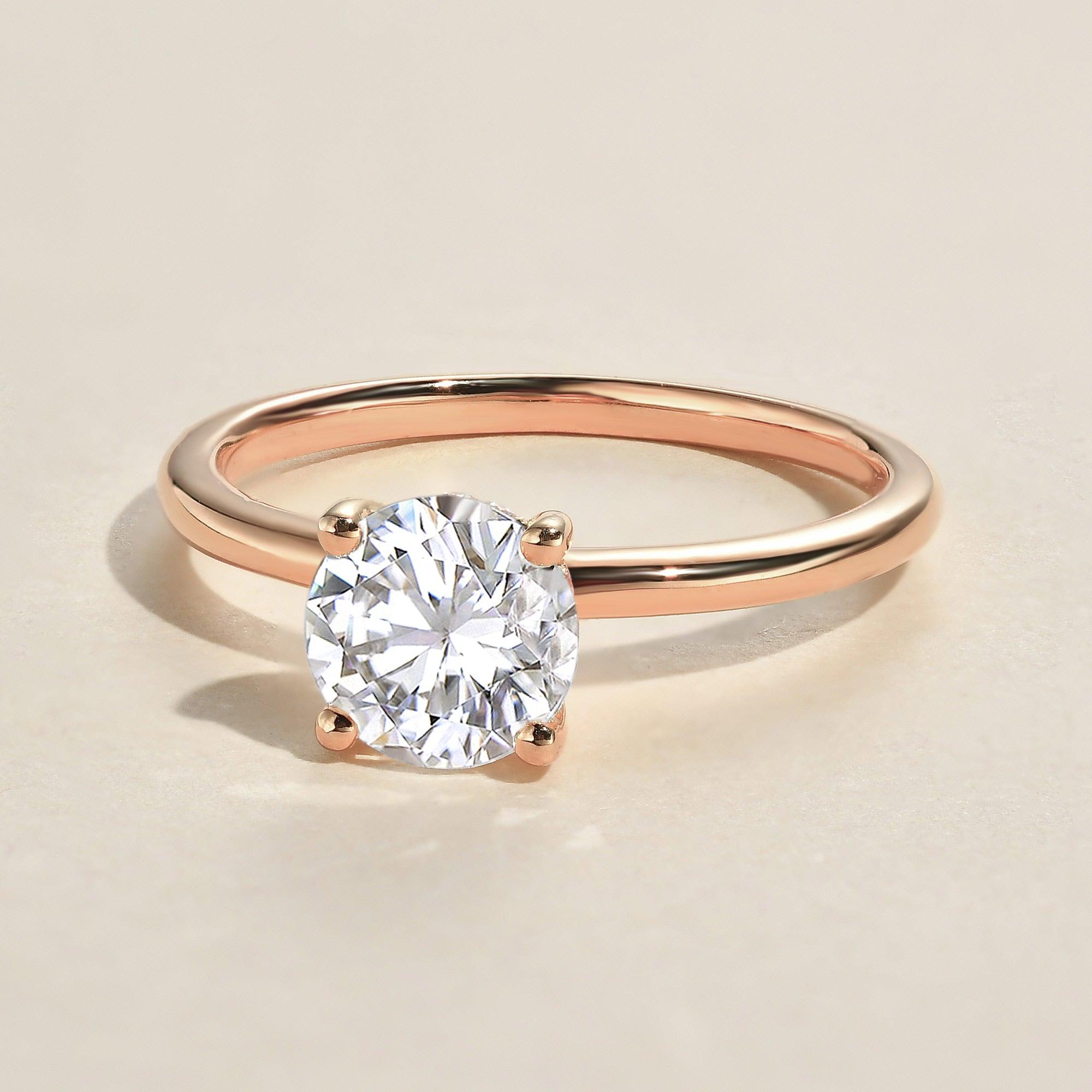 2.0ct Round Cut Moissanite Classic Solitaire Ring - Felicegals 丨Wedding ring 丨Fashion ring 丨Diamond ring 丨Gemstone ring