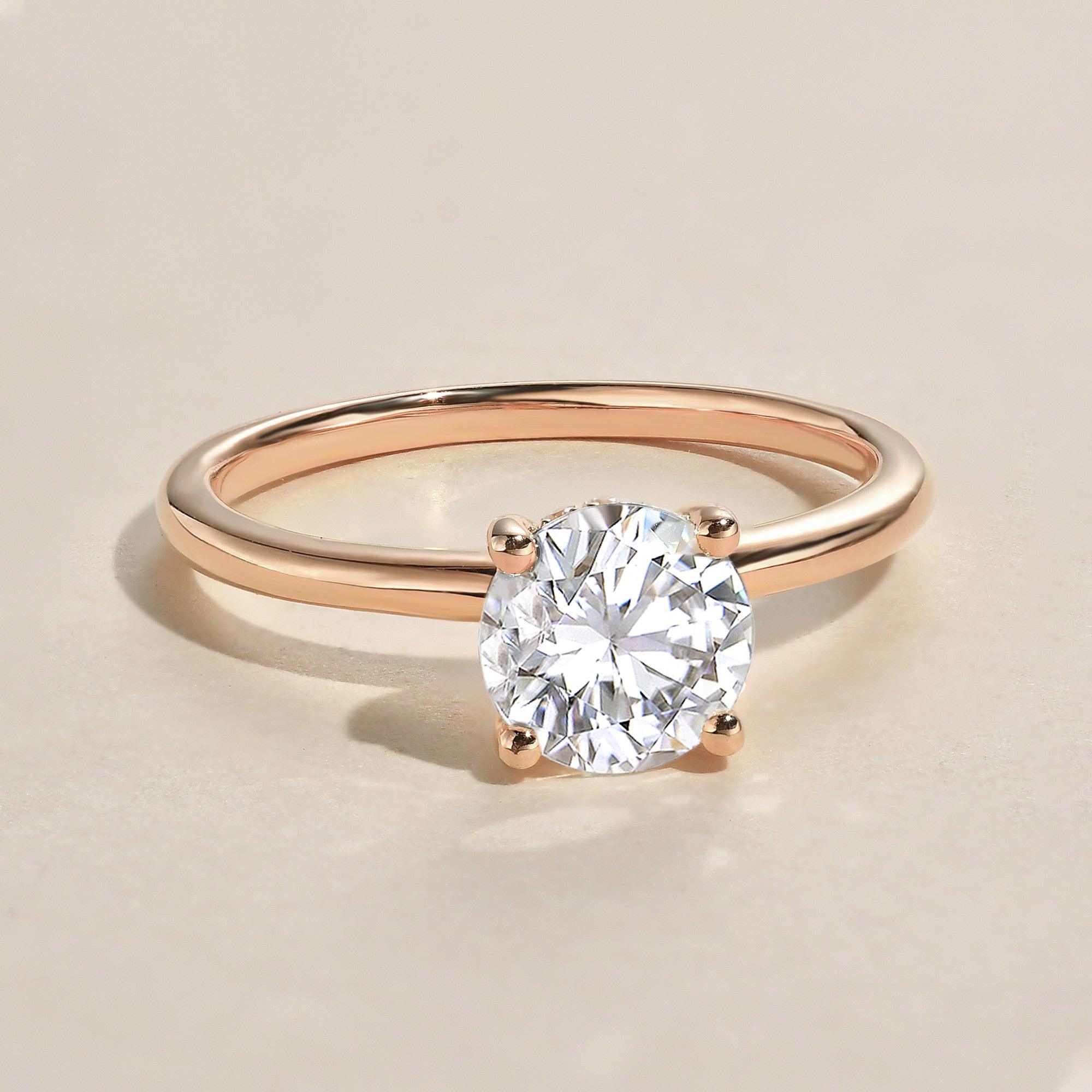 2.0ct Round Cut Moissanite Classic Solitaire Ring - Felicegals 丨Wedding ring 丨Fashion ring 丨Diamond ring 丨Gemstone ring