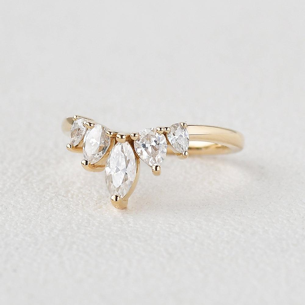 Pear Shaped Moissanite Wedding Ring - Felicegals