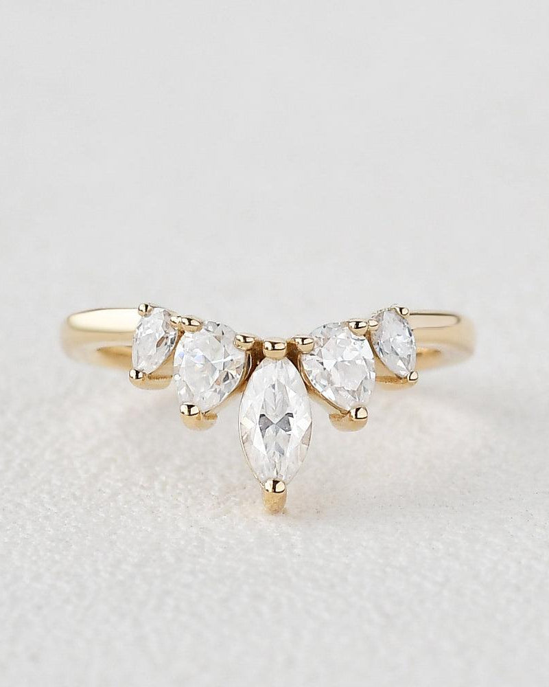 Pear Shaped Moissanite Wedding Ring - Felicegals