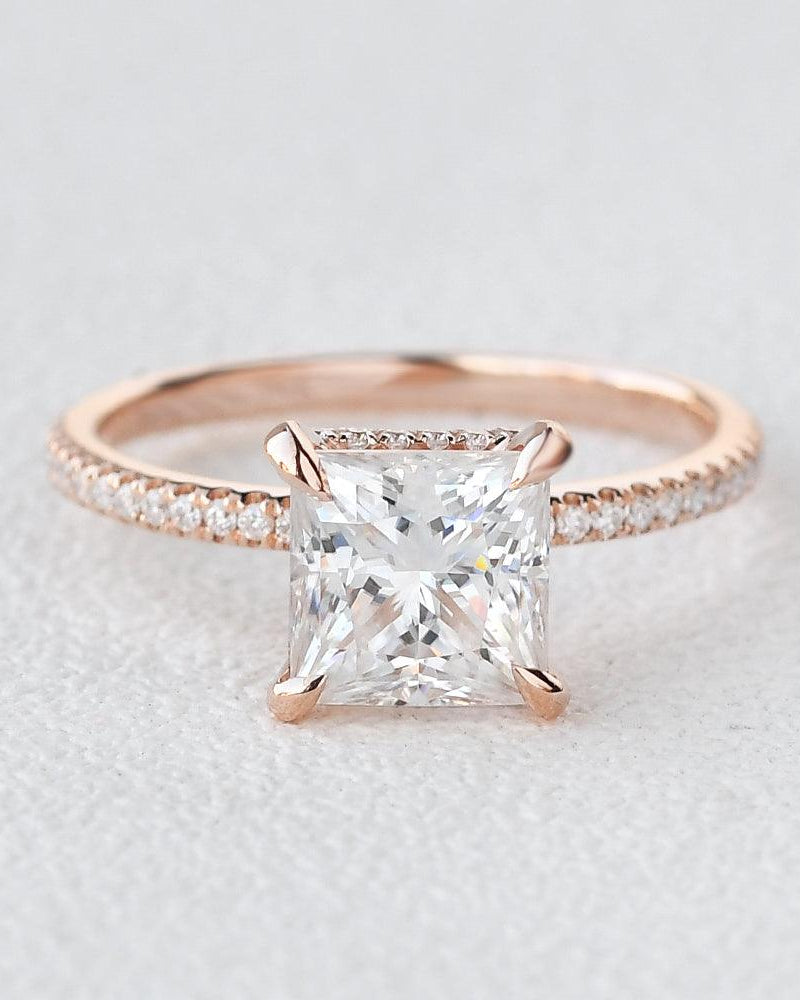 Princess Cut Moissanite Engagement Ring - Felicegals
