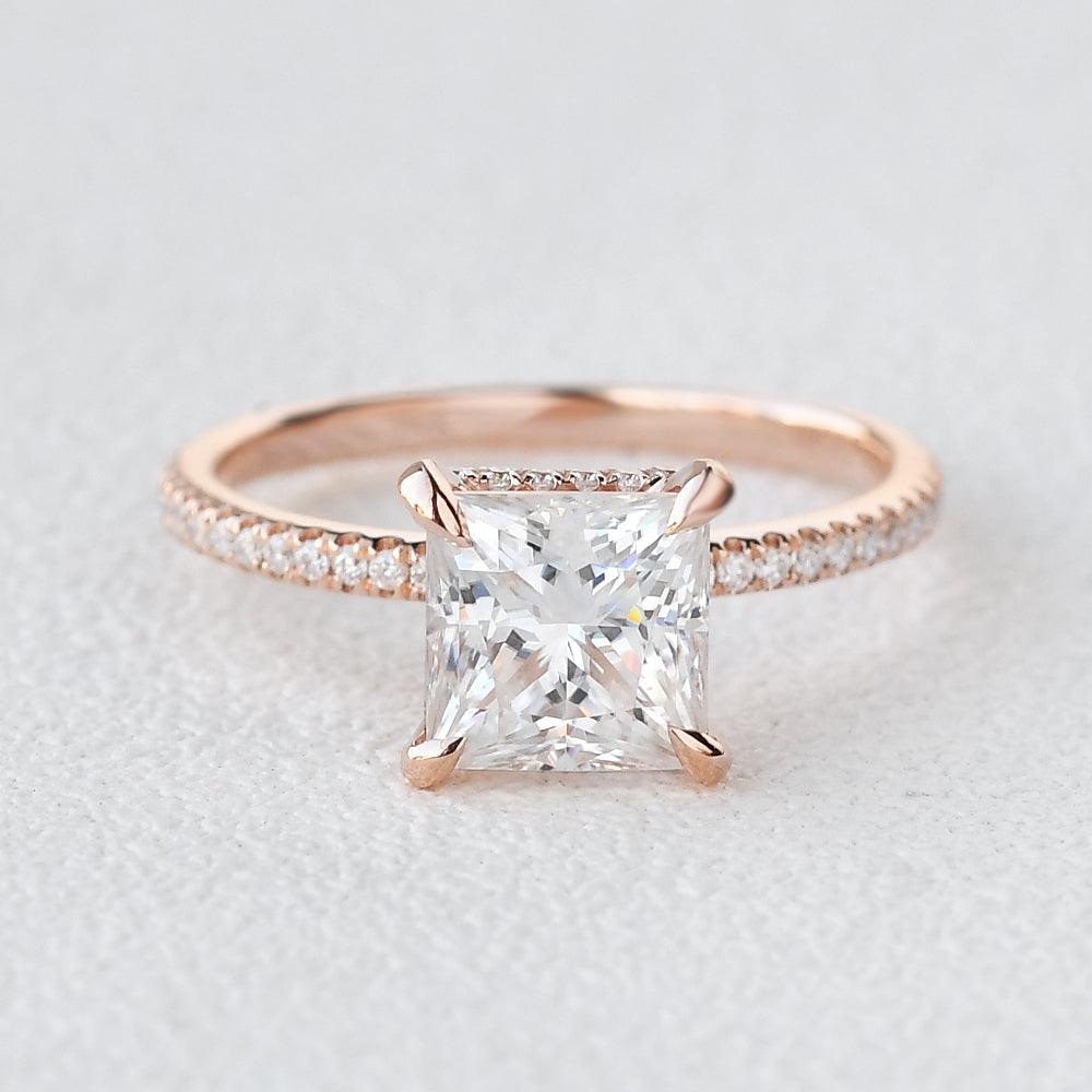 Princess Cut Moissanite Engagement Ring - Felicegals