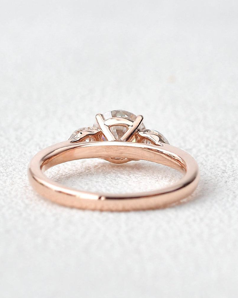 1ct Roundness Moissanite Rose Gold Ring - Felicegals