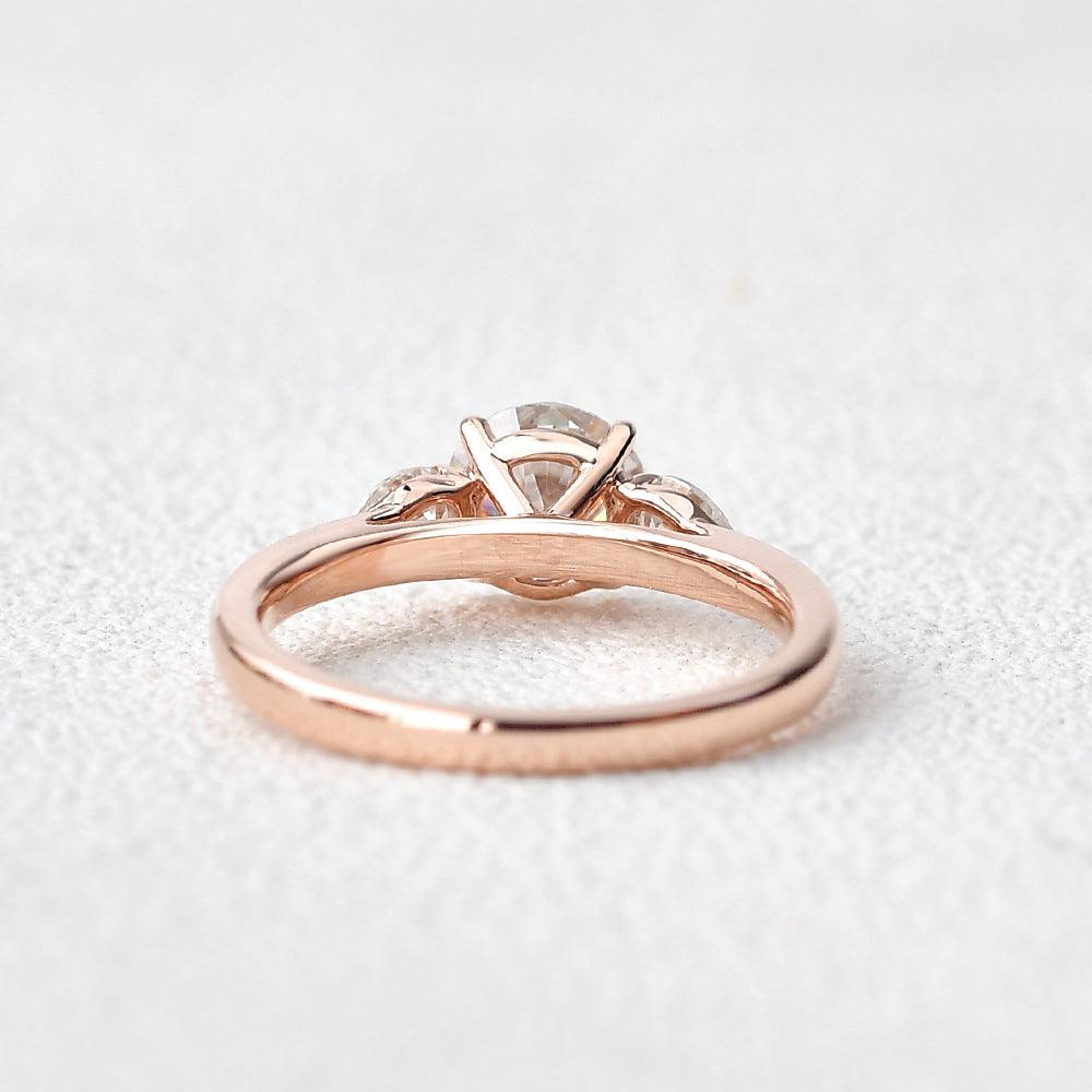 1ct Roundness Moissanite Rose Gold Ring - Felicegals