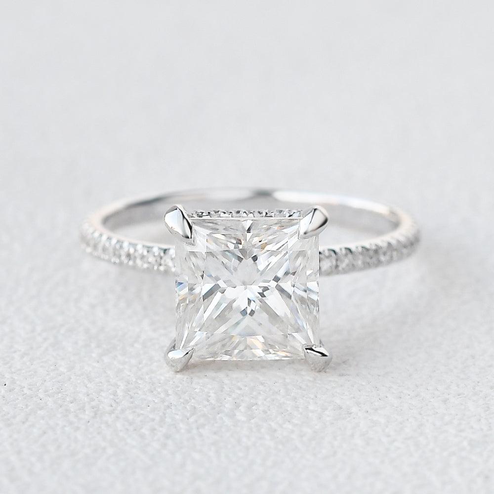 Princess Cut Moissanite Engagement Ring - Felicegals