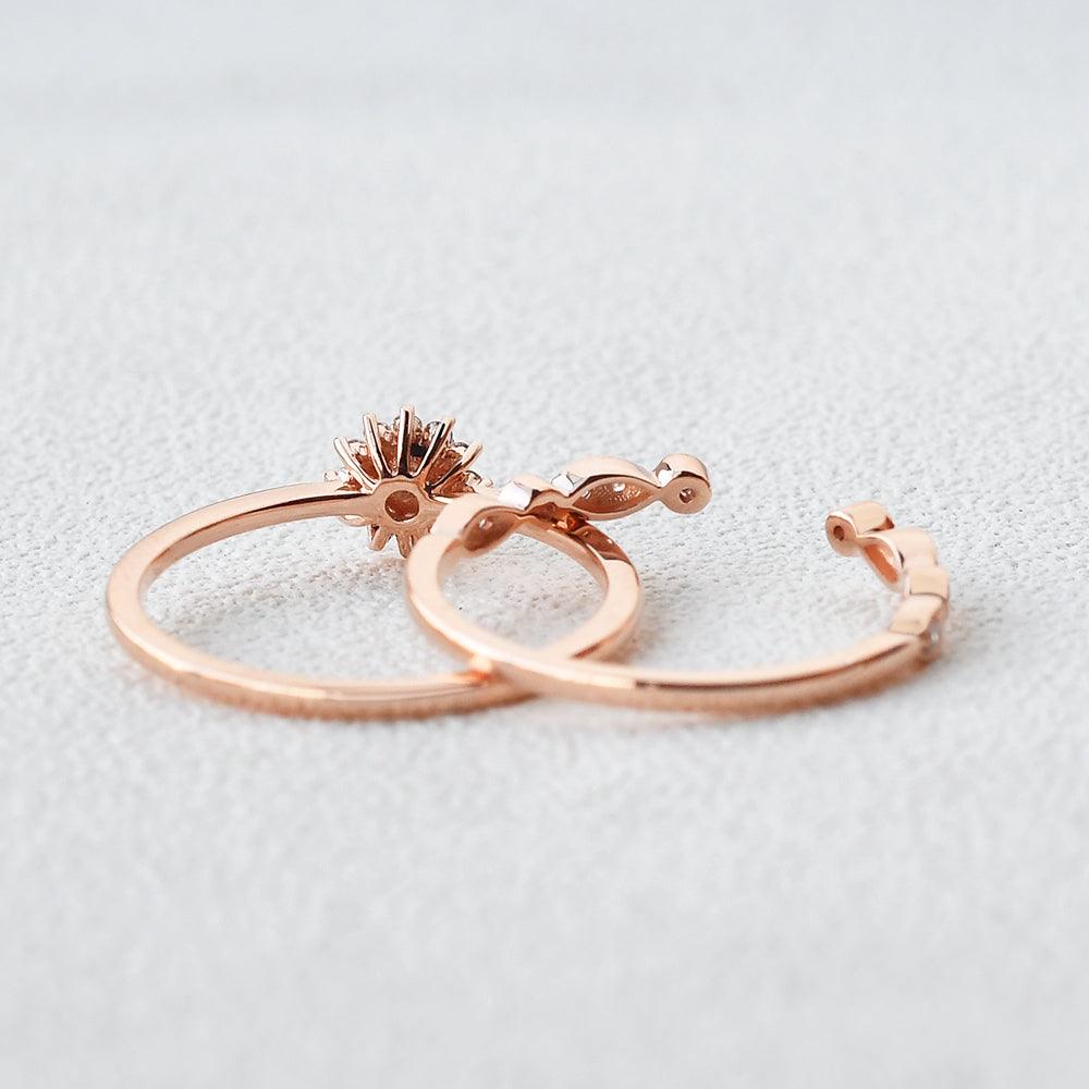 Mini Akoya Rose Gold Ring Set 2pcs - Felicegals