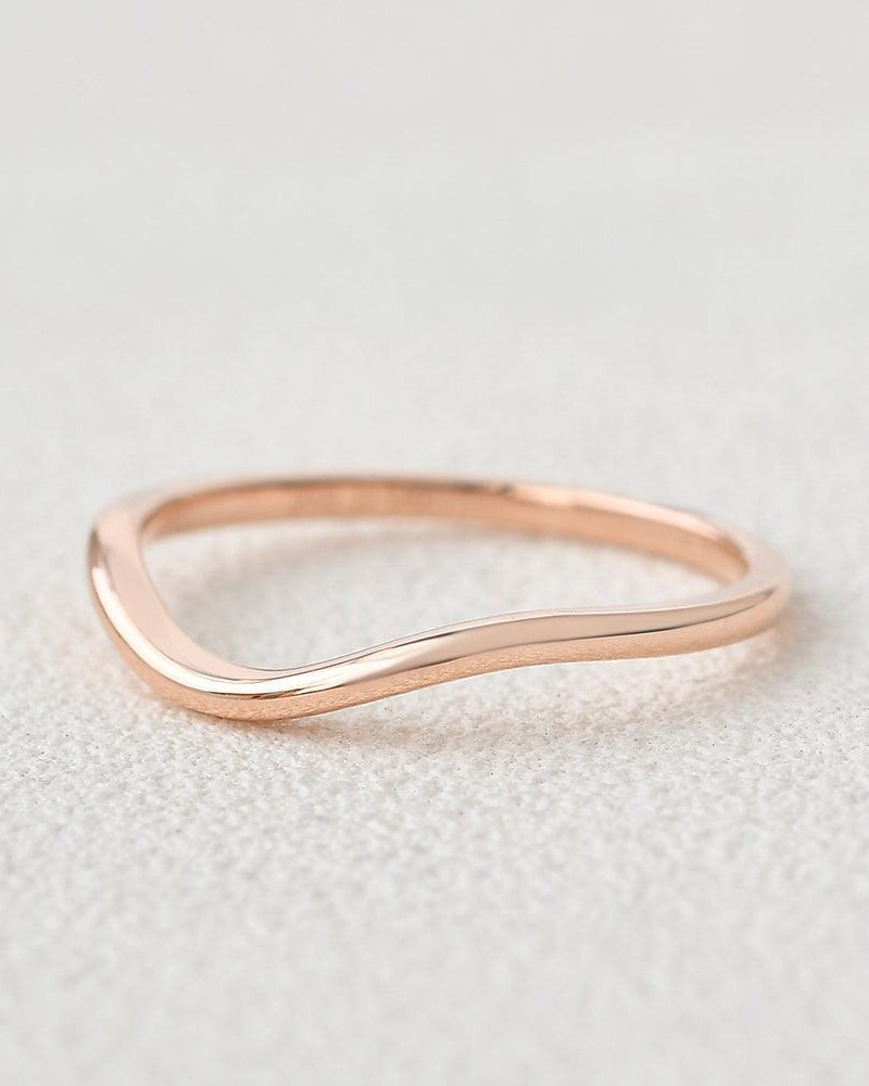 Minimalist Wave Rose Gold Promise Ring - Felicegals