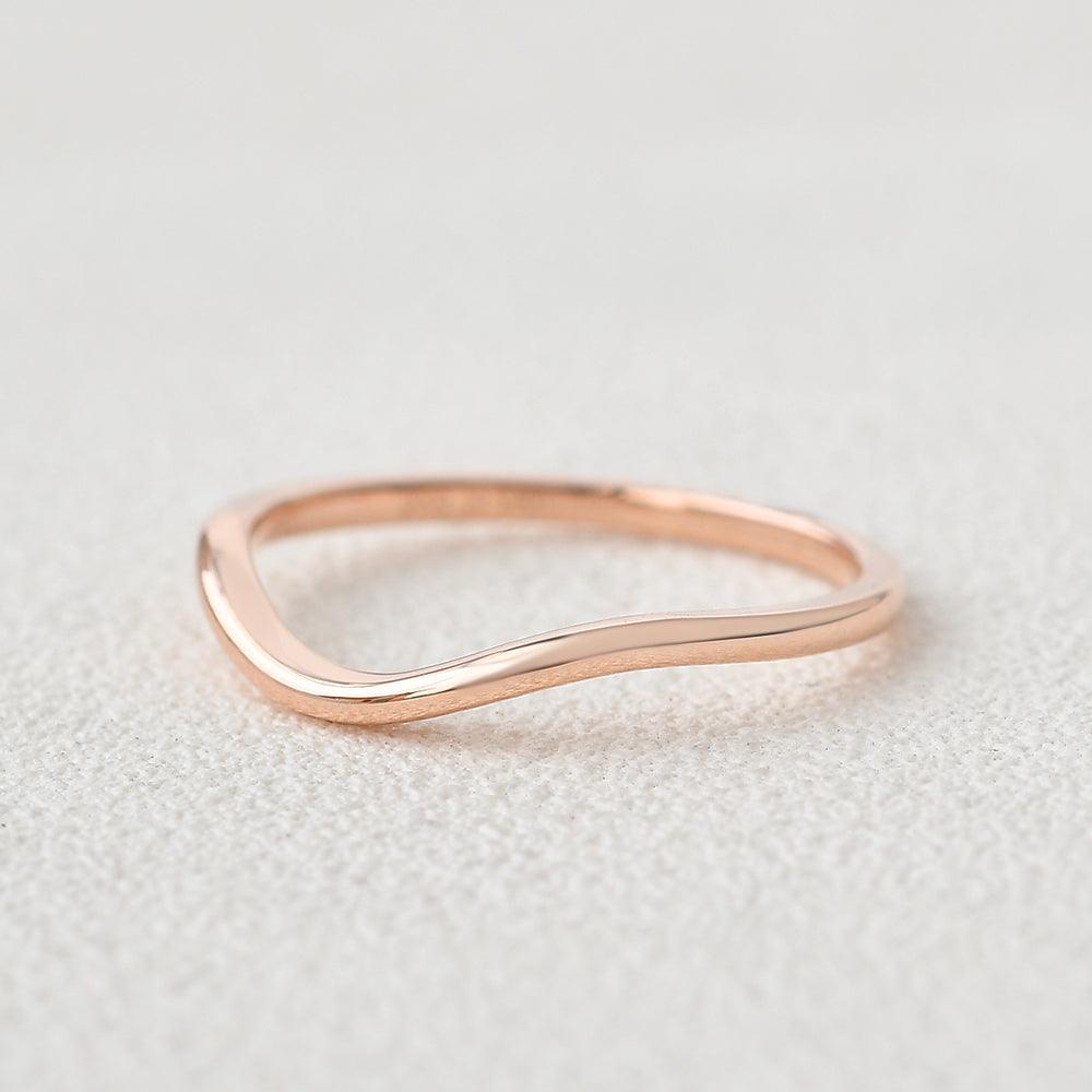 Minimalist Wave Rose Gold Promise Ring - Felicegals