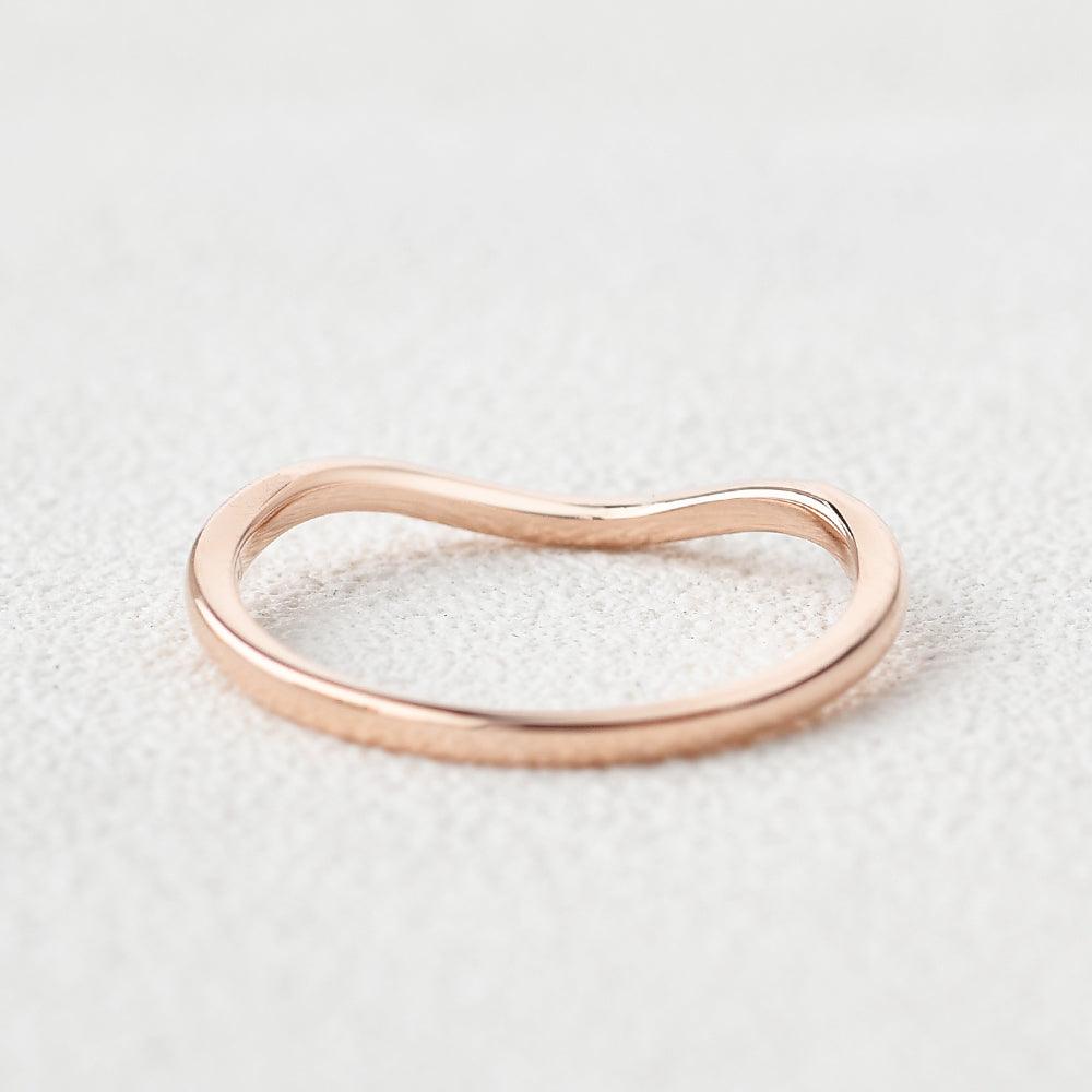 Minimalist Wave Rose Gold Promise Ring - Felicegals