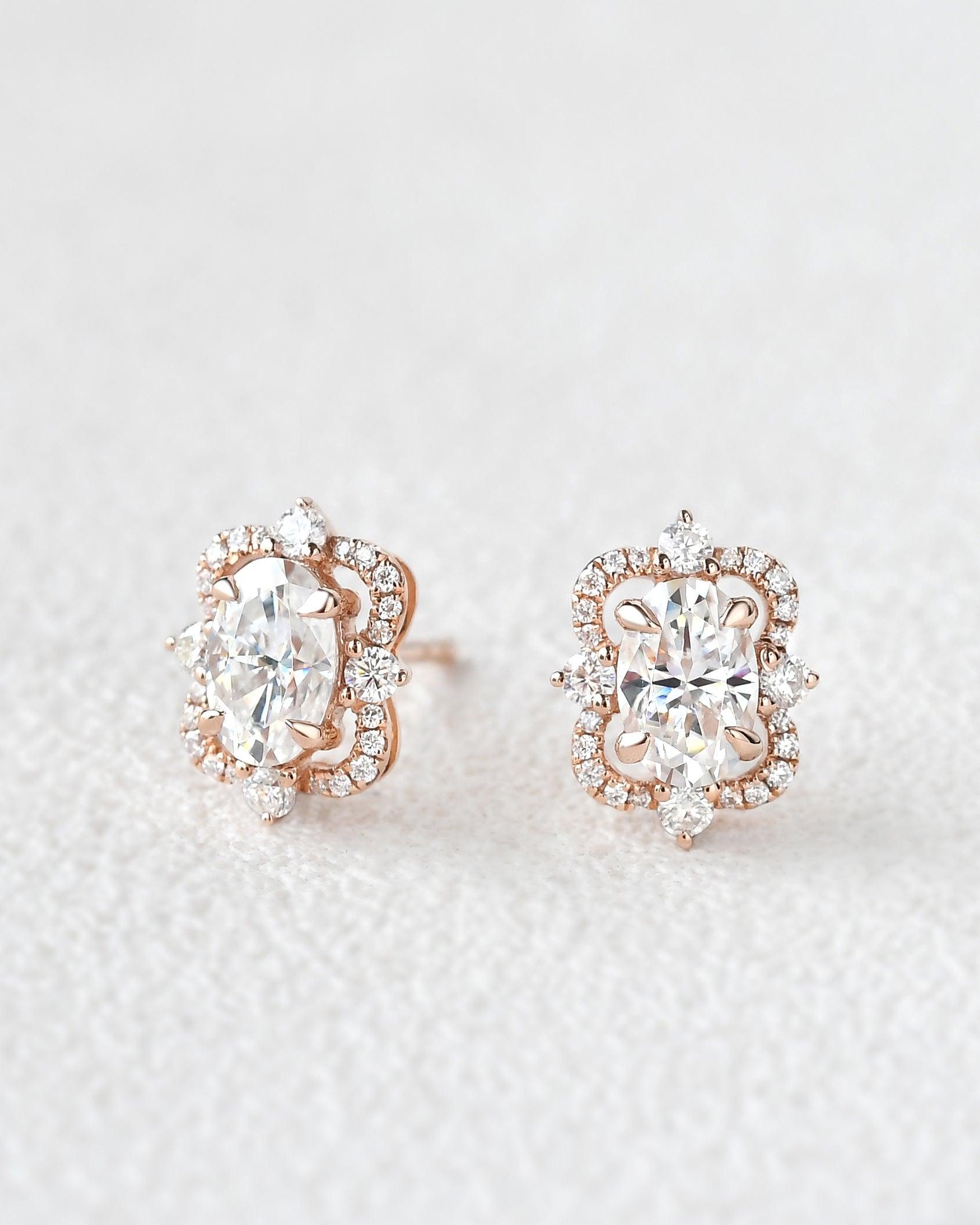 Felicegals Moissanite Byzantine Art-deco Earrings - Felicegals 丨Wedding ring 丨Fashion ring 丨Diamond ring 丨Gemstone ring--Felicegals 丨Wedding ring 丨Fashion ring 丨Diamond ring 丨Gemstone ring