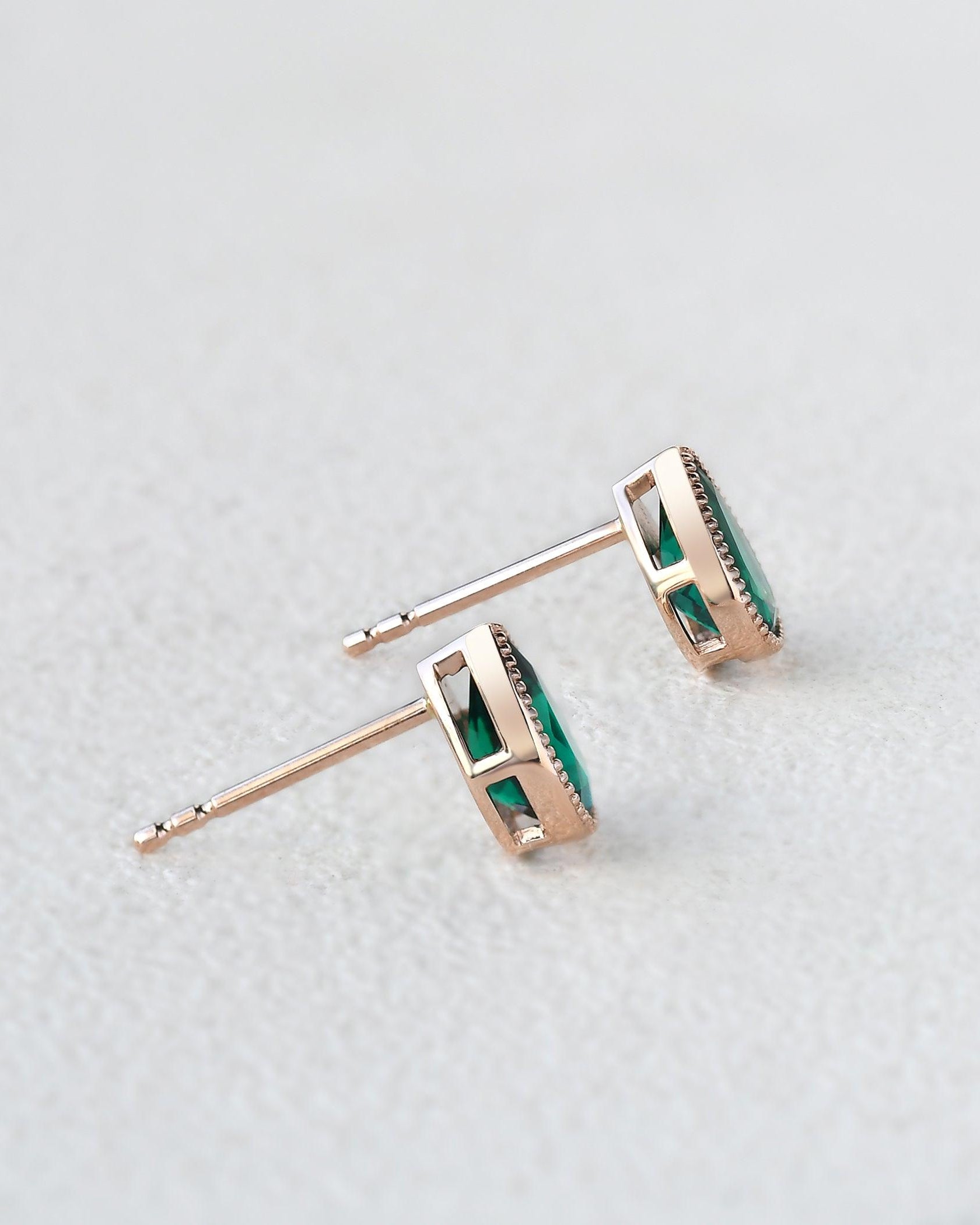 Felicegals Emerald Vintage Earring Set 2pcs - Felicegals 丨Wedding ring 丨Fashion ring 丨Diamond ring 丨Gemstone ring--Felicegals 丨Wedding ring 丨Fashion ring 丨Diamond ring 丨Gemstone ring