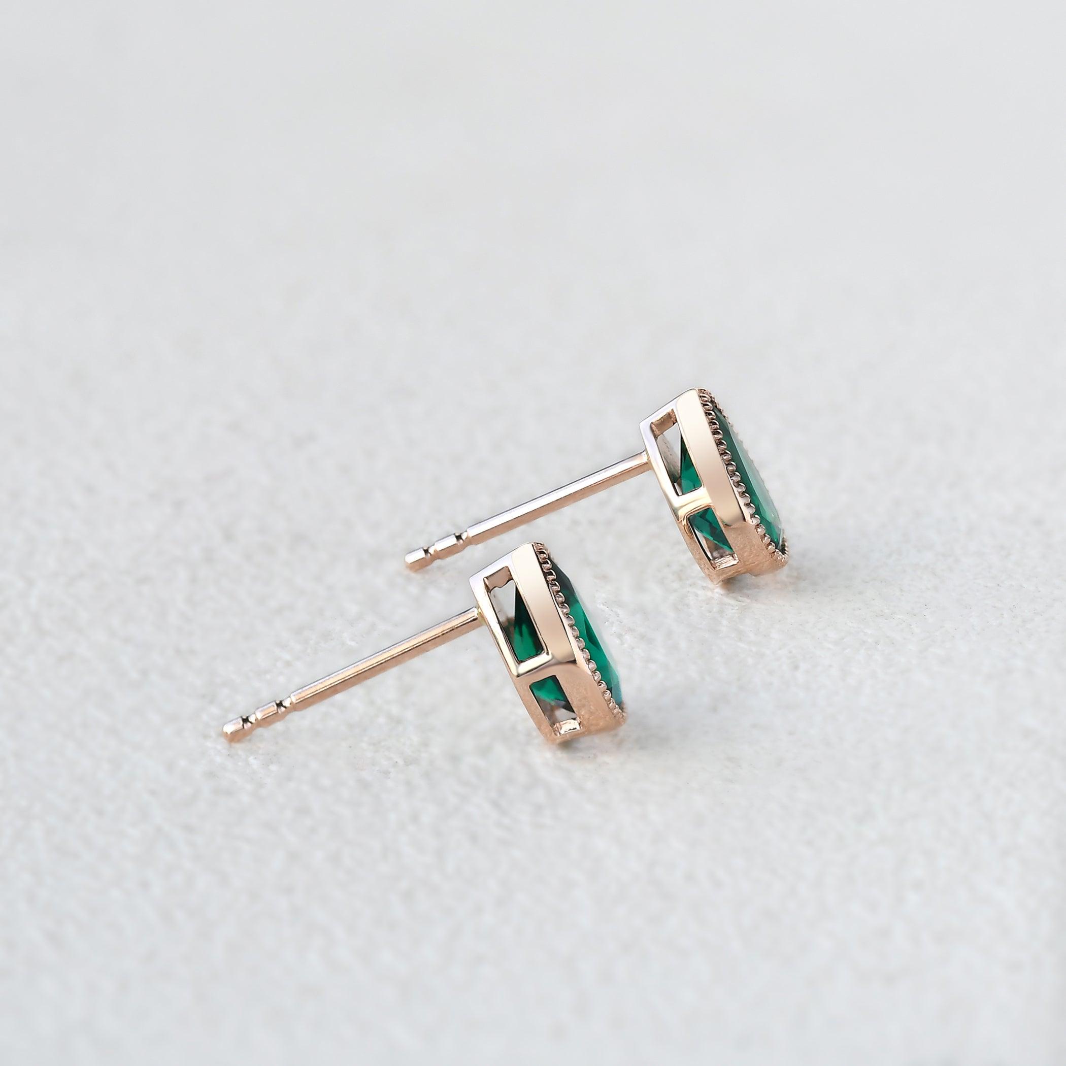 Felicegals Emerald Vintage Earring Set 2pcs - Felicegals 丨Wedding ring 丨Fashion ring 丨Diamond ring 丨Gemstone ring--Felicegals 丨Wedding ring 丨Fashion ring 丨Diamond ring 丨Gemstone ring