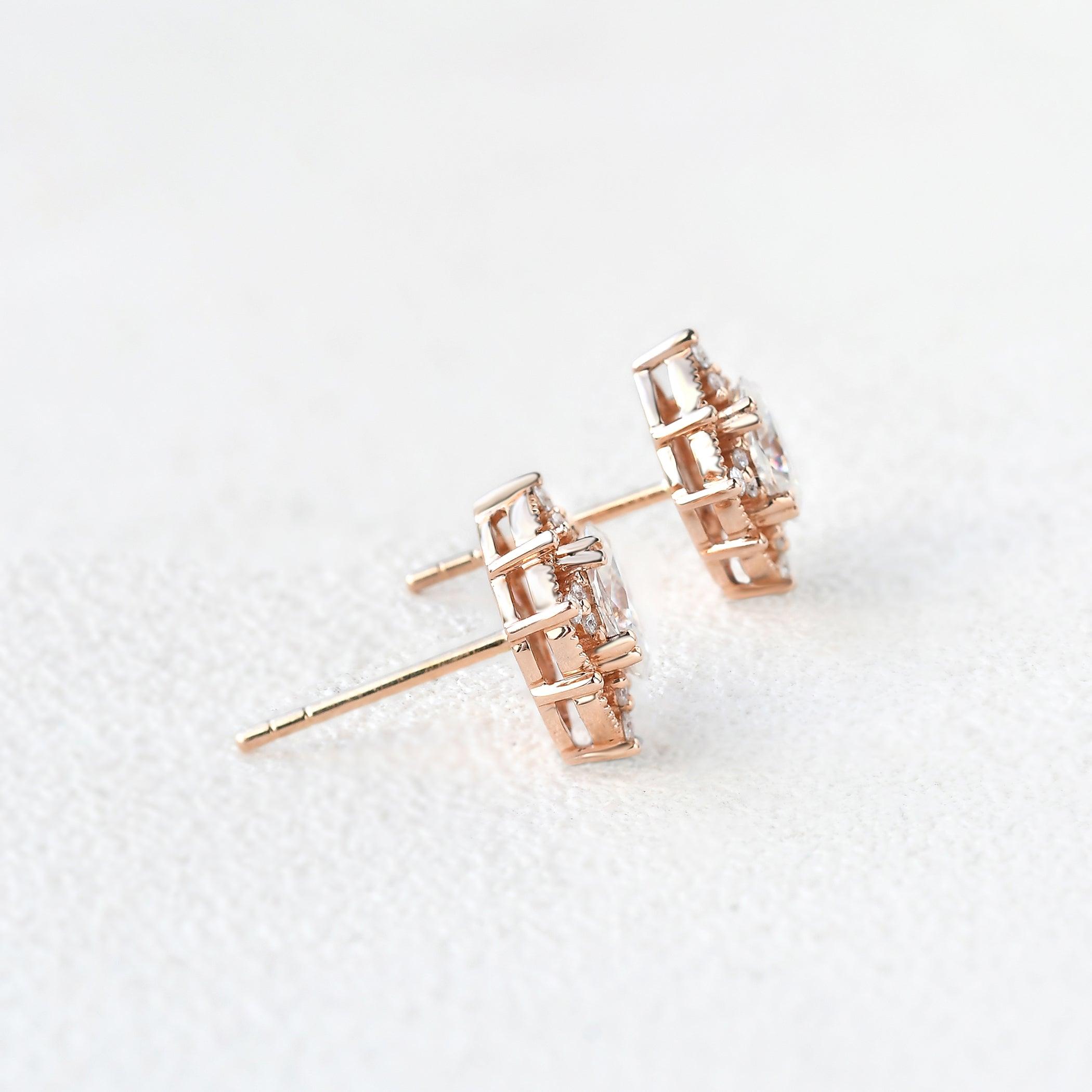 Felicegals Moissanite Signature Vintage Earrings - Felicegals 丨Wedding ring 丨Fashion ring 丨Diamond ring 丨Gemstone ring--Felicegals 丨Wedding ring 丨Fashion ring 丨Diamond ring 丨Gemstone ring