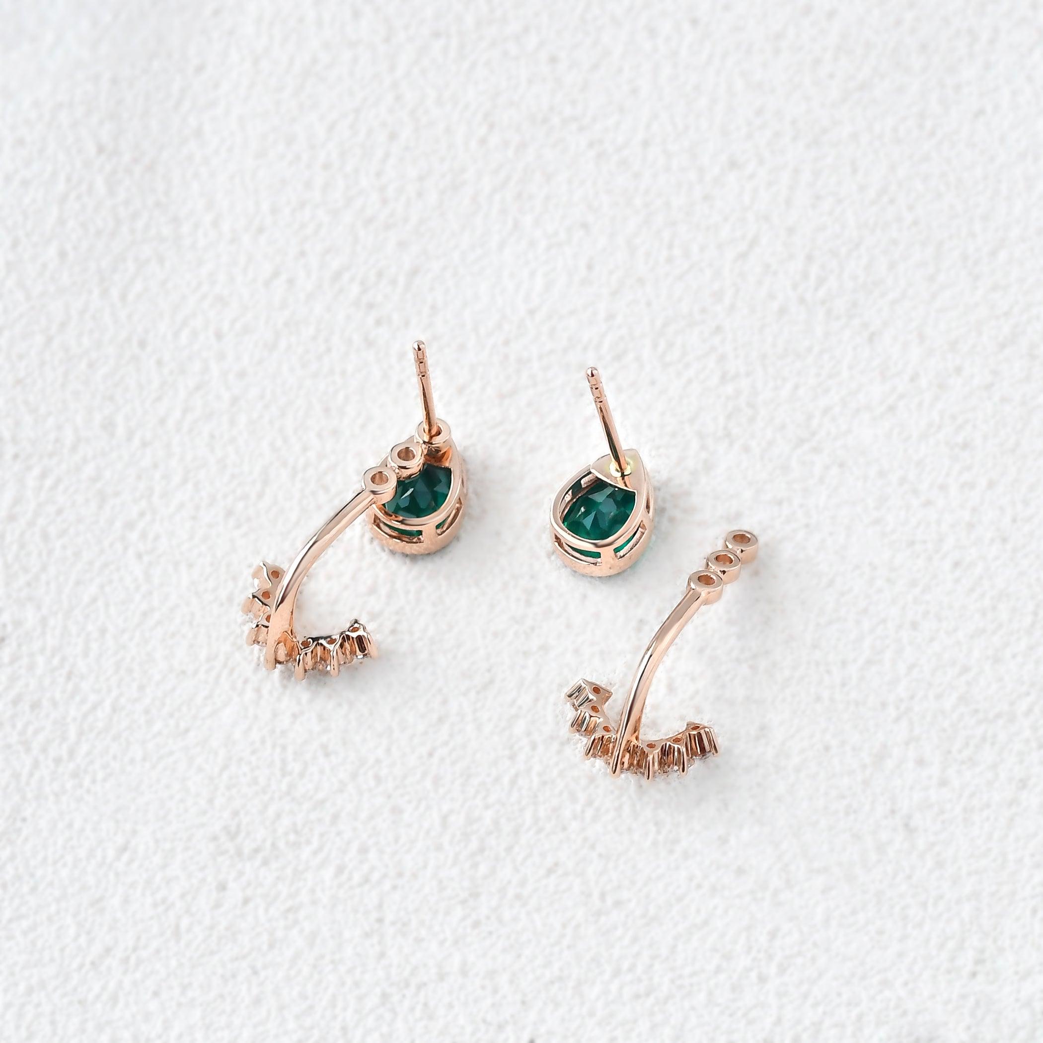Felicegals Emerald Vintage Earring Set 2pcs - Felicegals 丨Wedding ring 丨Fashion ring 丨Diamond ring 丨Gemstone ring--Felicegals 丨Wedding ring 丨Fashion ring 丨Diamond ring 丨Gemstone ring