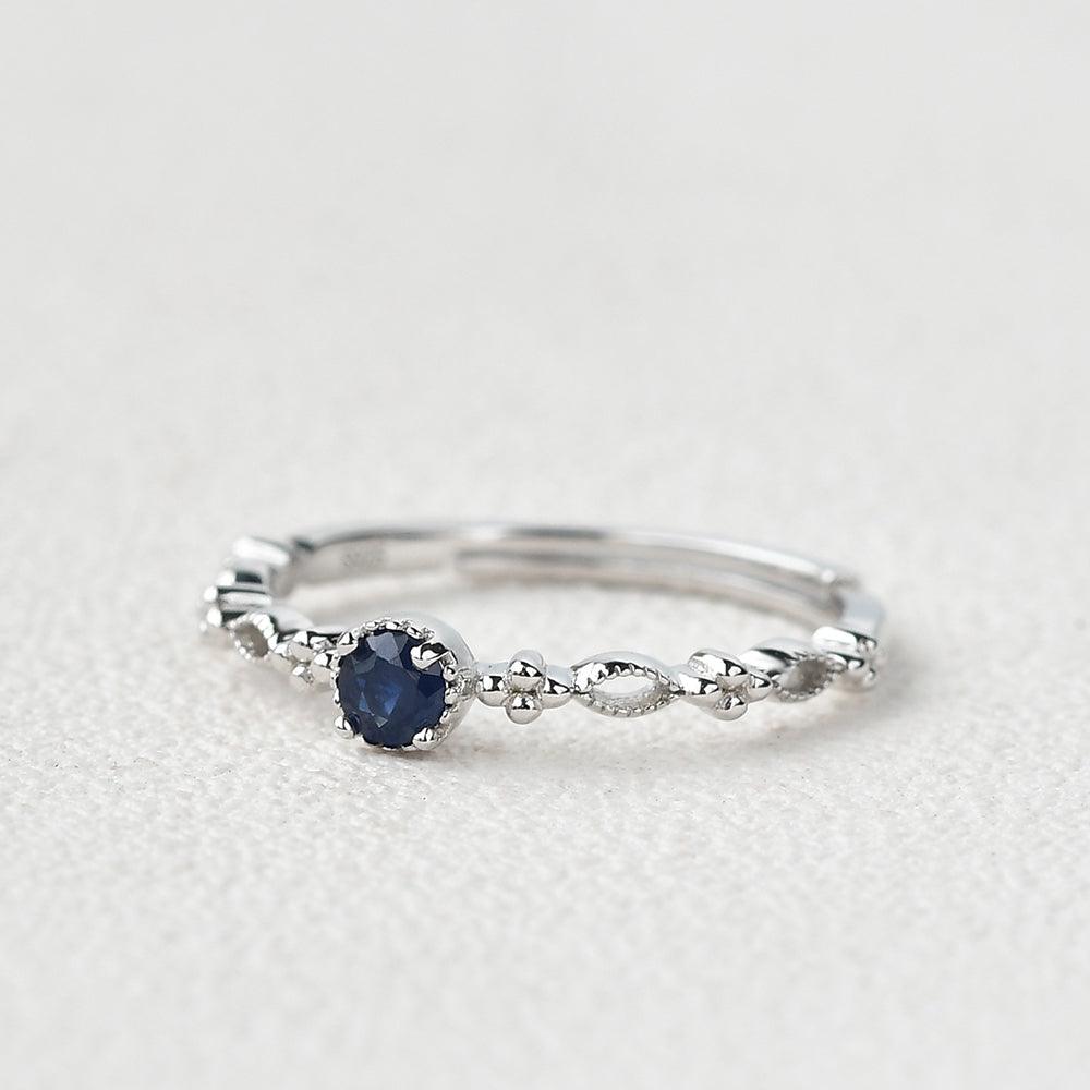 Lab Sapphire Round Cut White Gold Ring - Felicegals 丨Wedding ring 丨Fashion ring 丨Diamond ring 丨Gemstone ring--Felicegals