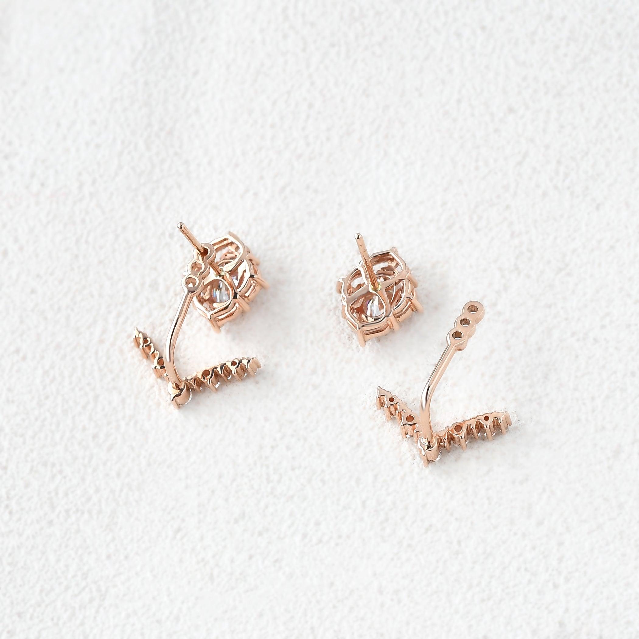 Felicegals Moissanite Signature Vintage Earrings - Felicegals 丨Wedding ring 丨Fashion ring 丨Diamond ring 丨Gemstone ring--Felicegals 丨Wedding ring 丨Fashion ring 丨Diamond ring 丨Gemstone ring