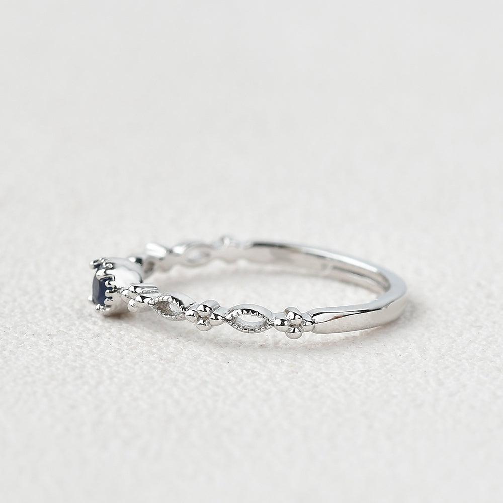 Lab Sapphire Round Cut White Gold Ring - Felicegals 丨Wedding ring 丨Fashion ring 丨Diamond ring 丨Gemstone ring--Felicegals