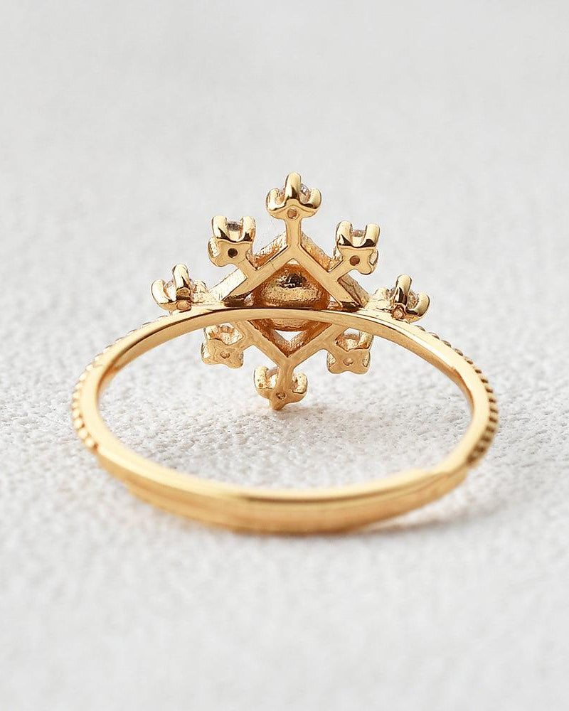 Akoya Pearl Vintage Inspired Yellow Gold Ring - Felicegals 丨Wedding ring 丨Fashion ring 丨Diamond ring 丨Gemstone ring--Felicegals