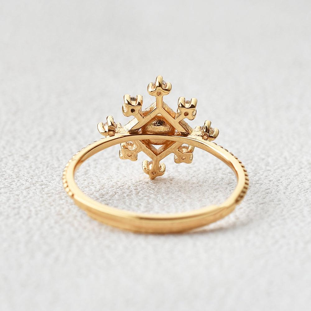 Akoya Pearl Vintage Inspired Yellow Gold Ring - Felicegals 丨Wedding ring 丨Fashion ring 丨Diamond ring 丨Gemstone ring--Felicegals