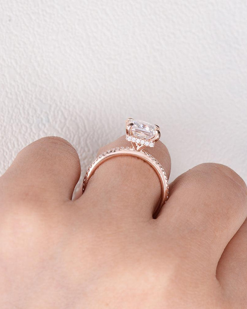 Princess Cut Moissanite Engagement Ring - Felicegals