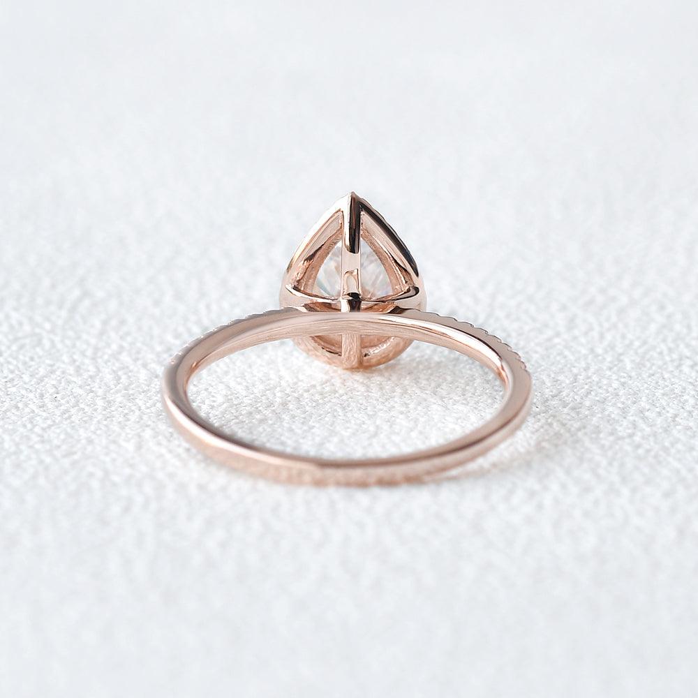Aura pear-shaped moissanite wedding ring - Felicegals