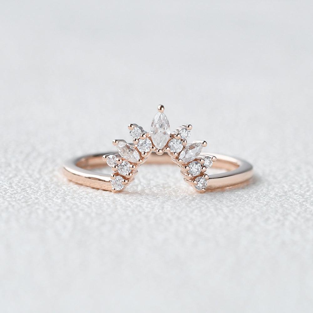 Moissanite Stacking Rose Gold Ring - Felicegals