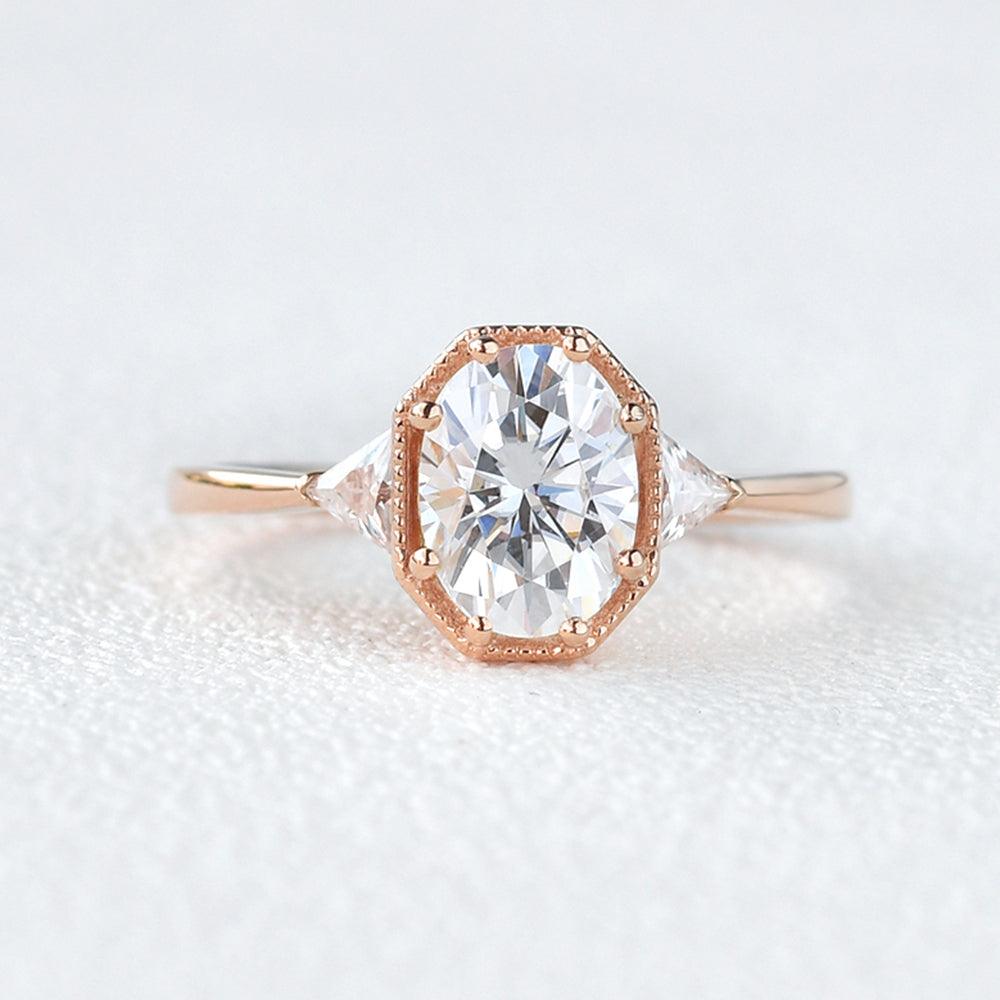 Geometric Moissanite Yellow Gold Vintage Ring - Felicegals