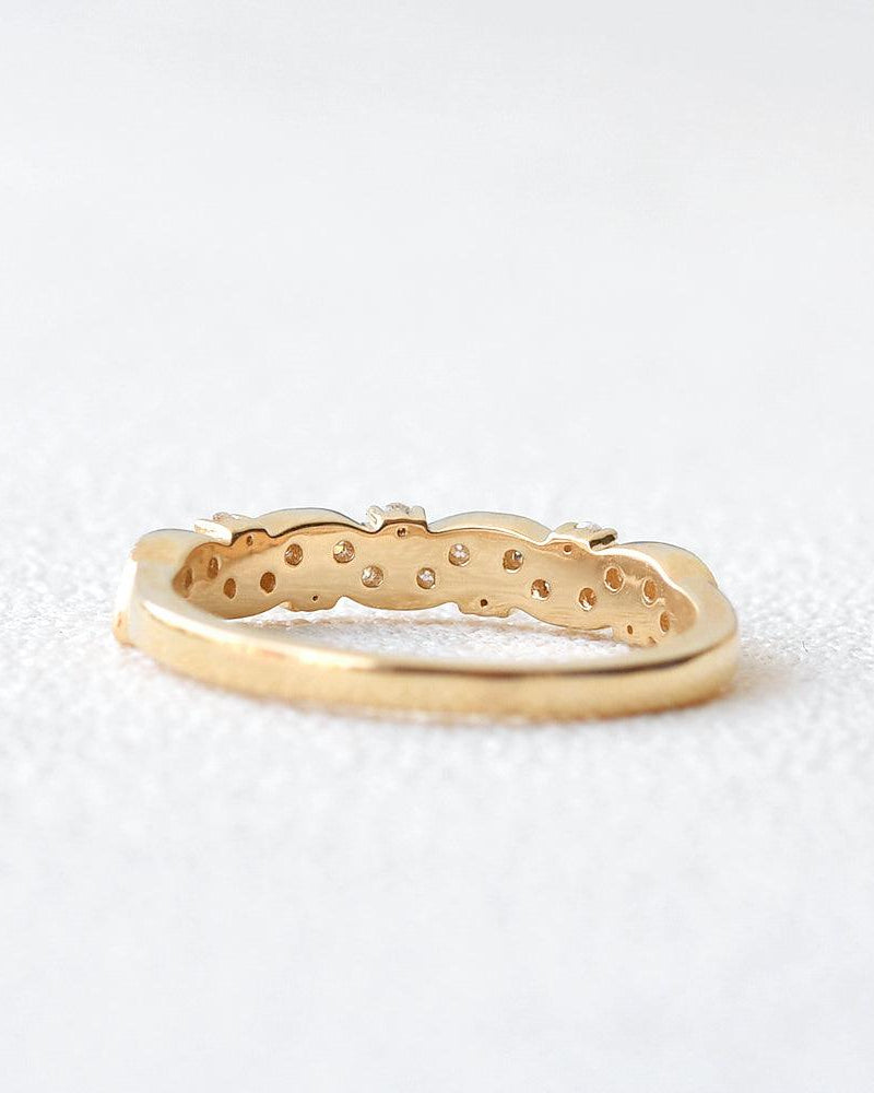 Moissanite Stacking Solid Gold Ring - Felicegals