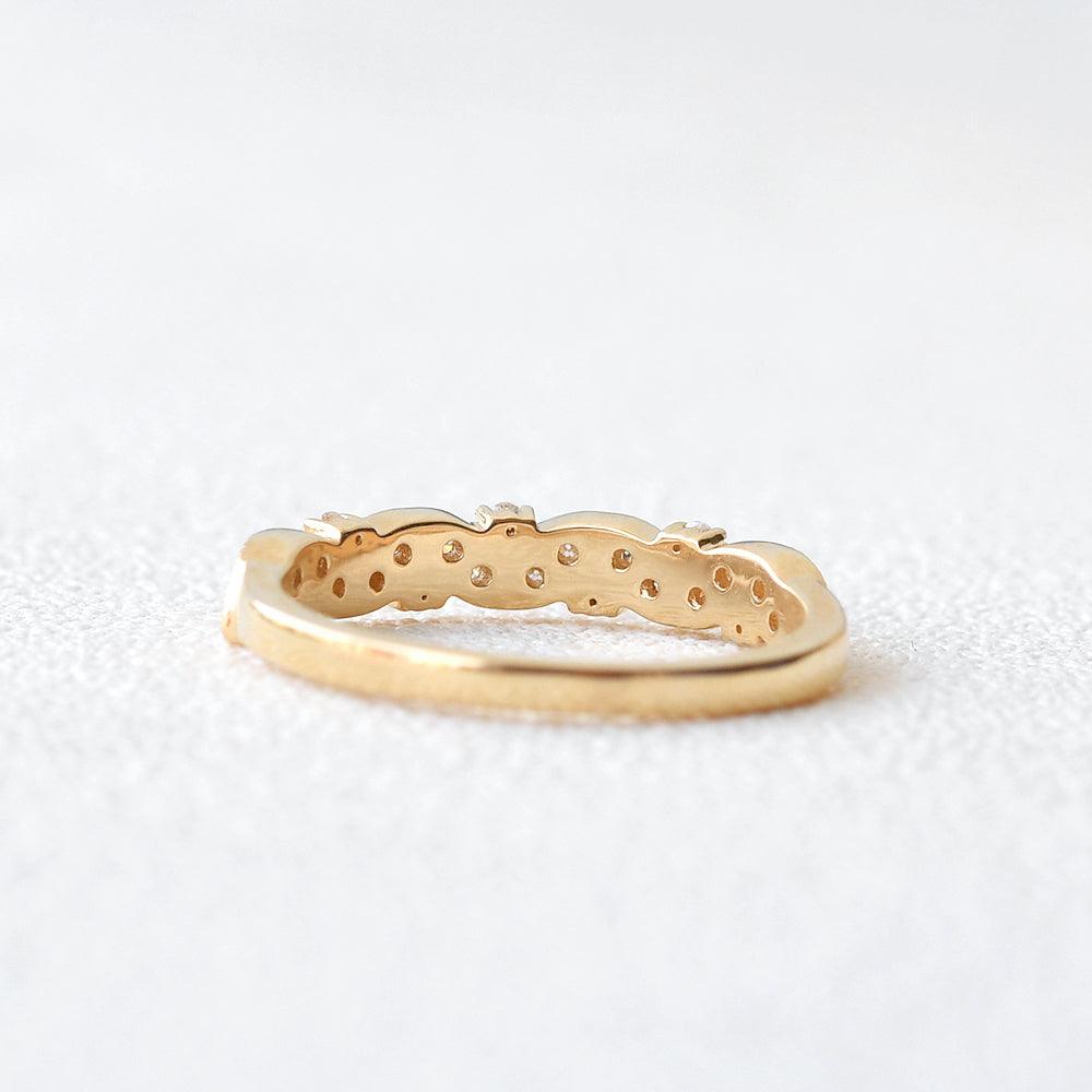Moissanite Stacking Solid Gold Ring - Felicegals