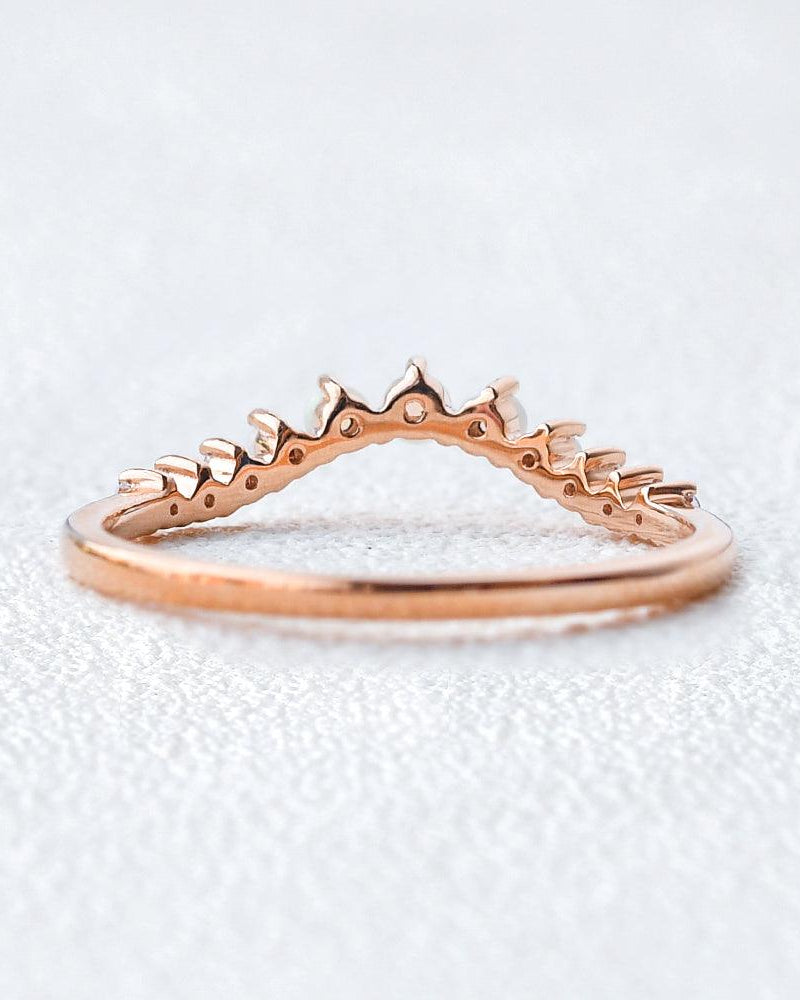 Natural Opal Cluster Rose Gold Ring - Felicegals