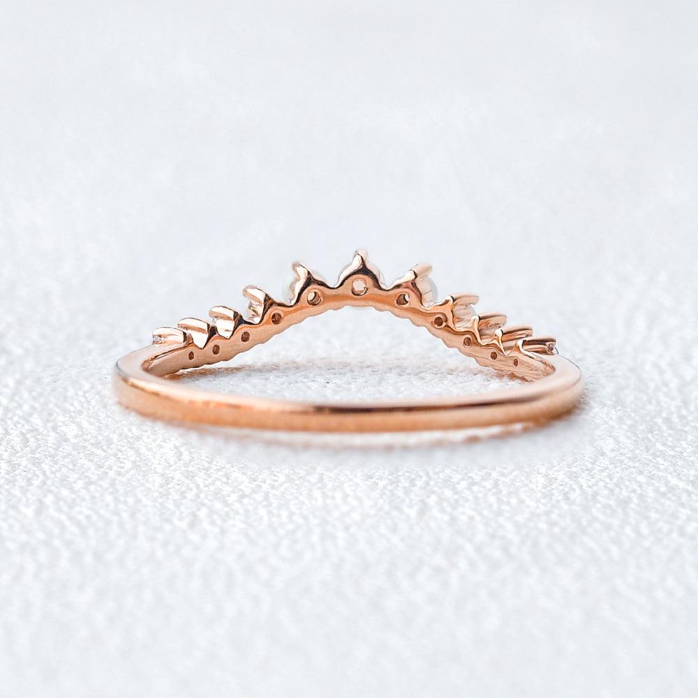 Natural Opal Cluster Rose Gold Ring - Felicegals