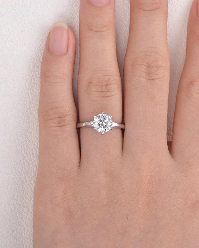 Classic Six Prongs Solitaire Ring - Felicegals