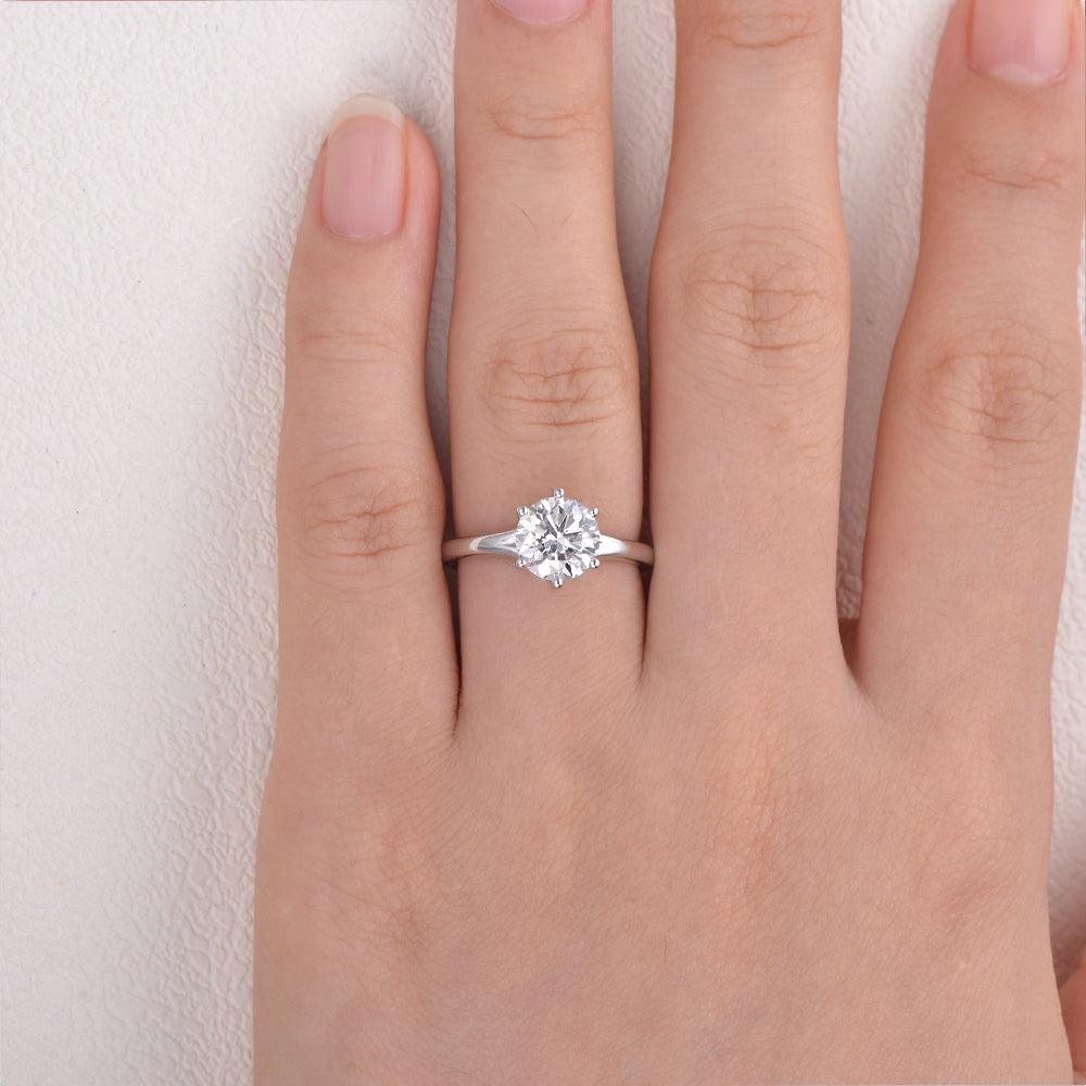Classic Six Prongs Solitaire Ring - Felicegals