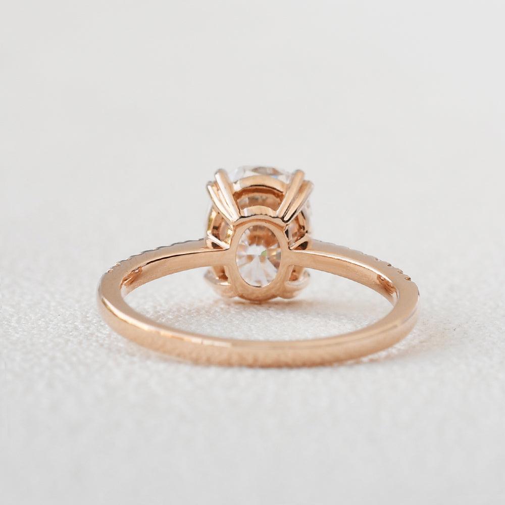 2ct Oval Moissanite Rose Gold Ring - Felicegals