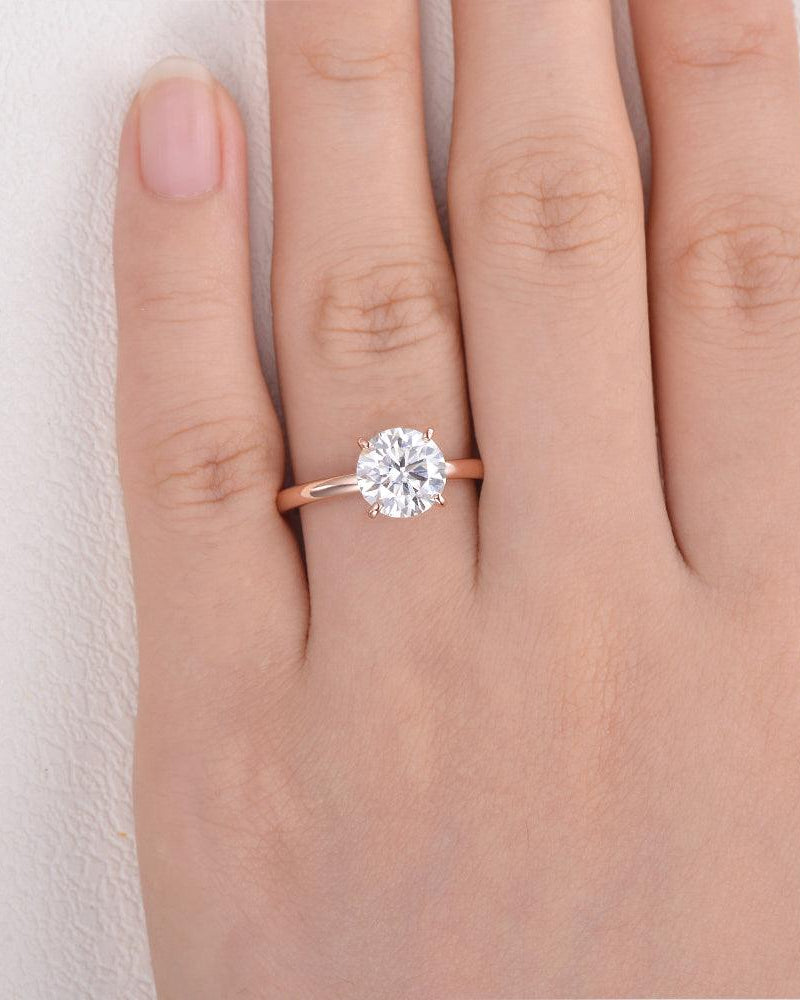 2CT Classic Four Prongs Solitaire Ring - Felicegals