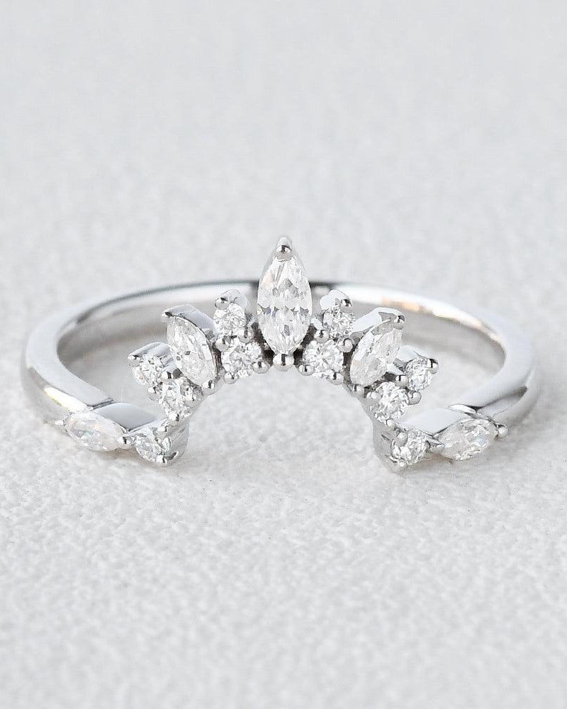 Moissanite Stacking White Gold Ring - Felicegals