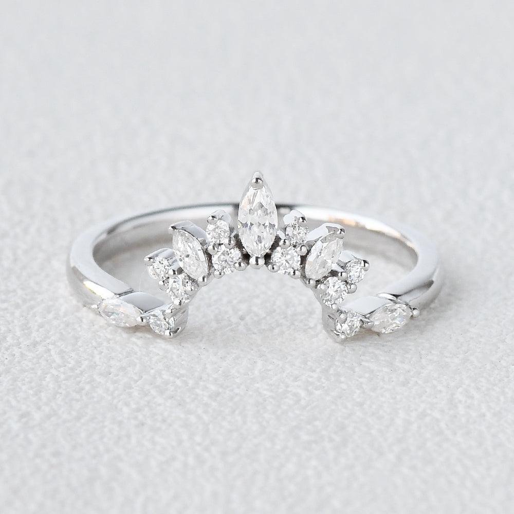 Moissanite Stacking White Gold Ring - Felicegals